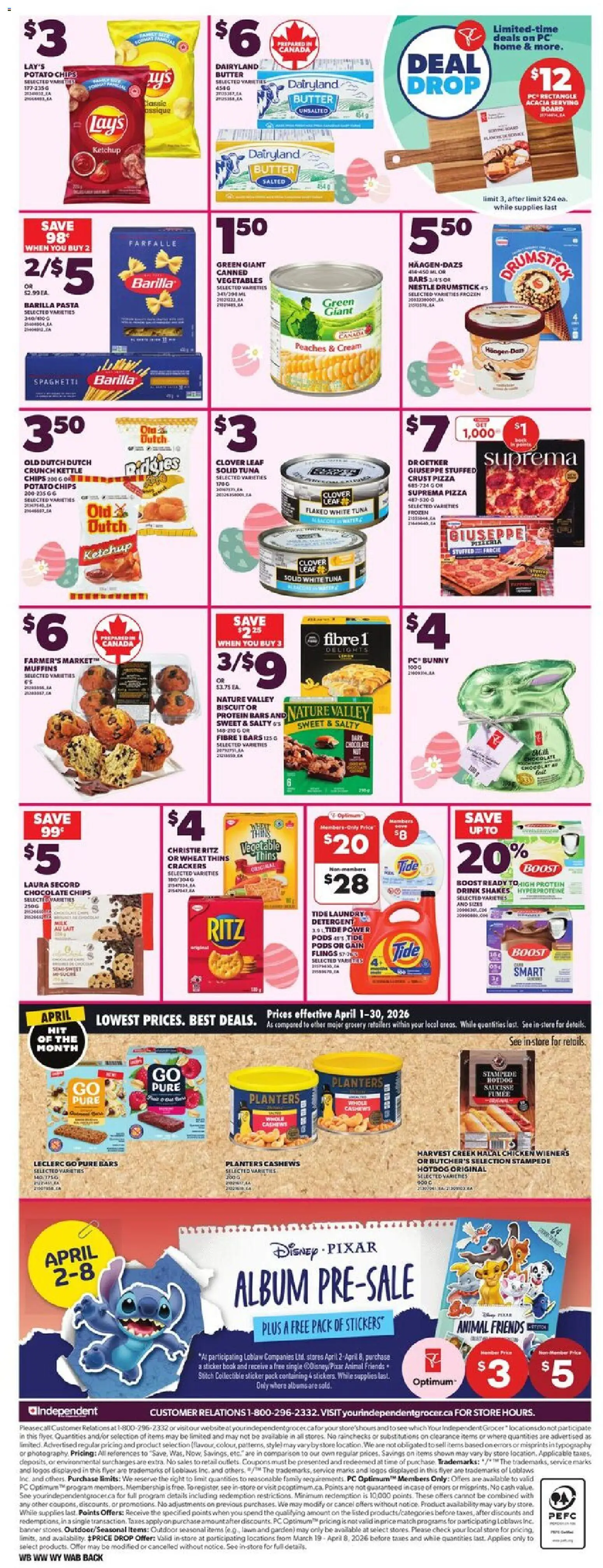 Independent Grocer flyer valid from 02.04.2026 | Page: 4 | Products: Cream, Case, Detergent, Chicken