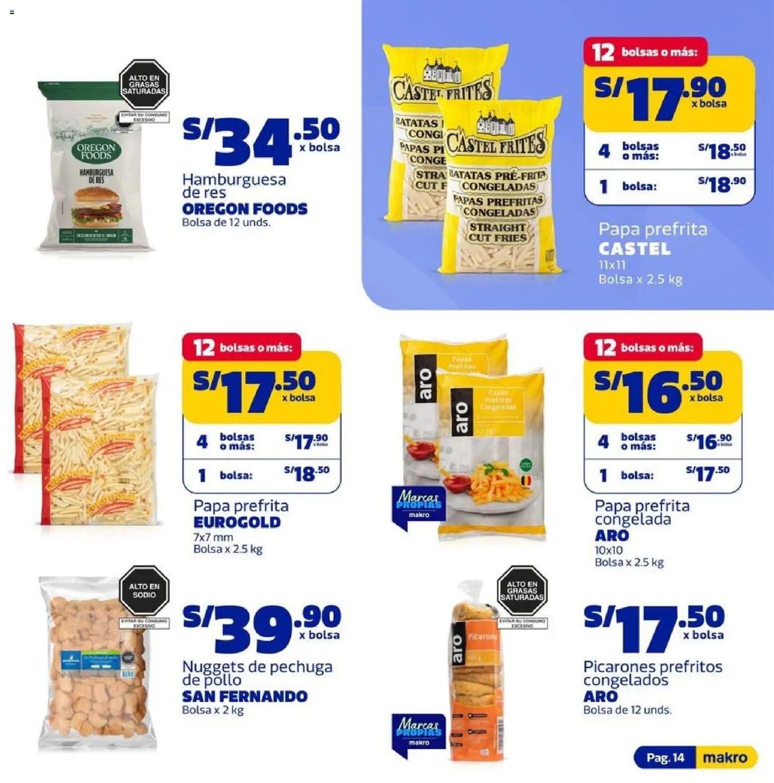 Catálogo Makro válido desde 09.04.2026 | Página: 14 | Productos: Papas, Bolsa