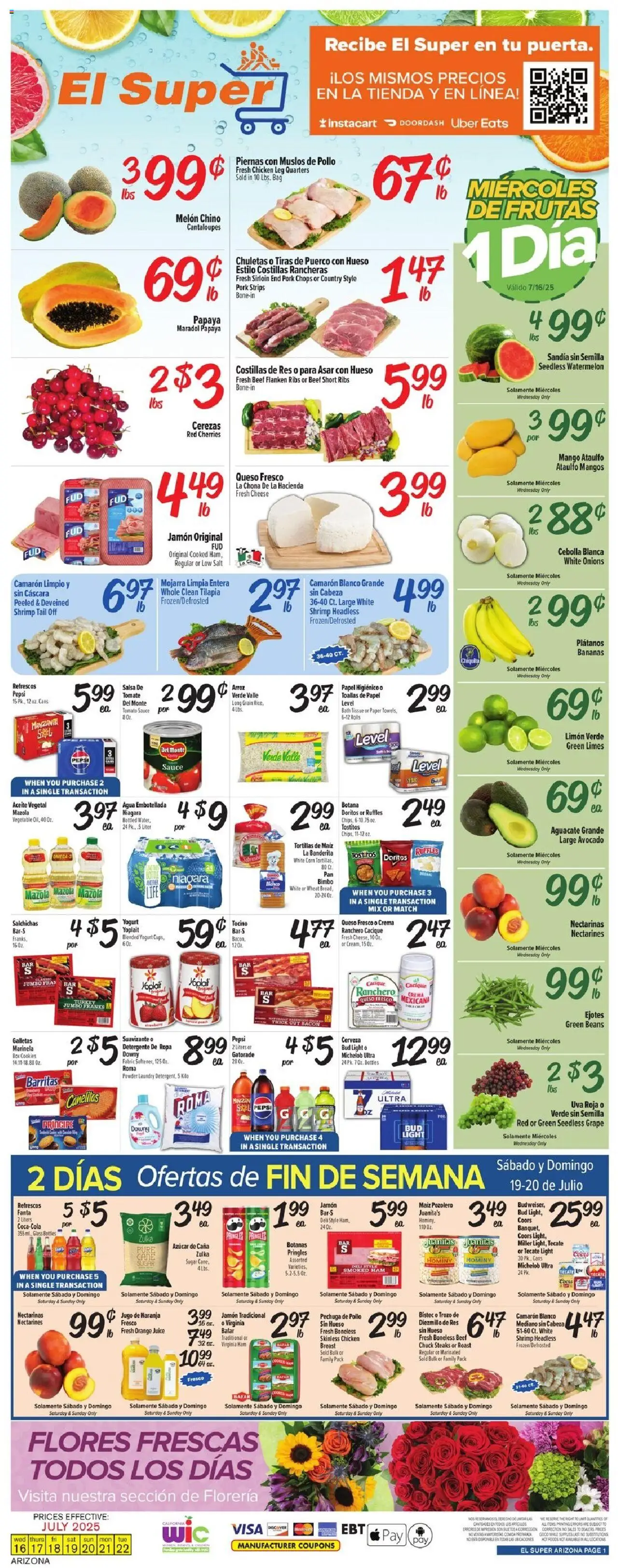 El Super Weekly Ad - AK - valid from 16.07.2025 | Page: 1 | Products: Corn, Bath, Yogurt, Beef
