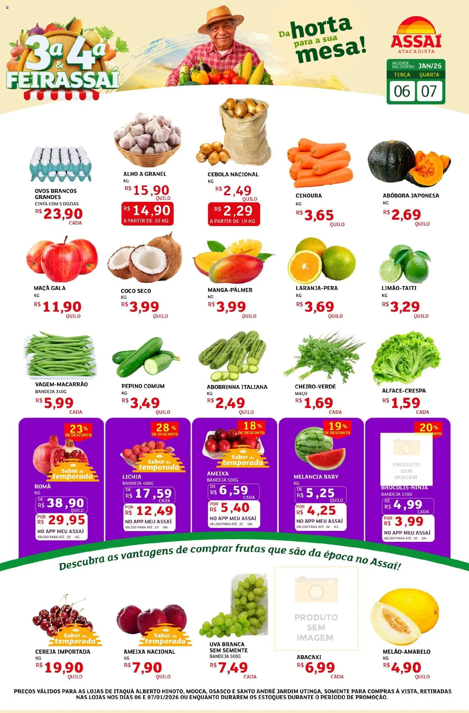 Assaí Atacadista Folheto - válido de 07.01.2026 | Página: 1 | Produtos: Alho, Cebola, Abacaxi, Bandeja