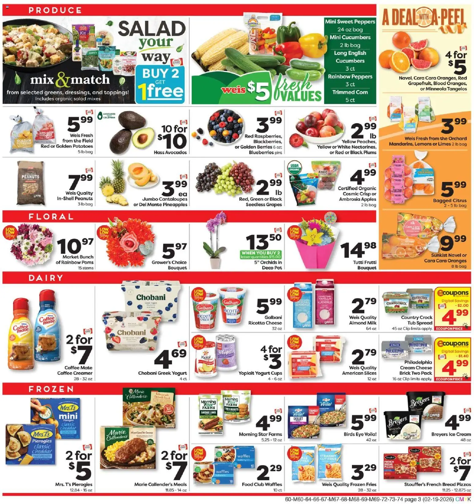 Weis Weekly Circular - PA - valid from 19.02.2026 | Page: 3 | Products: Corn, Clip, Oranges, Blueberries