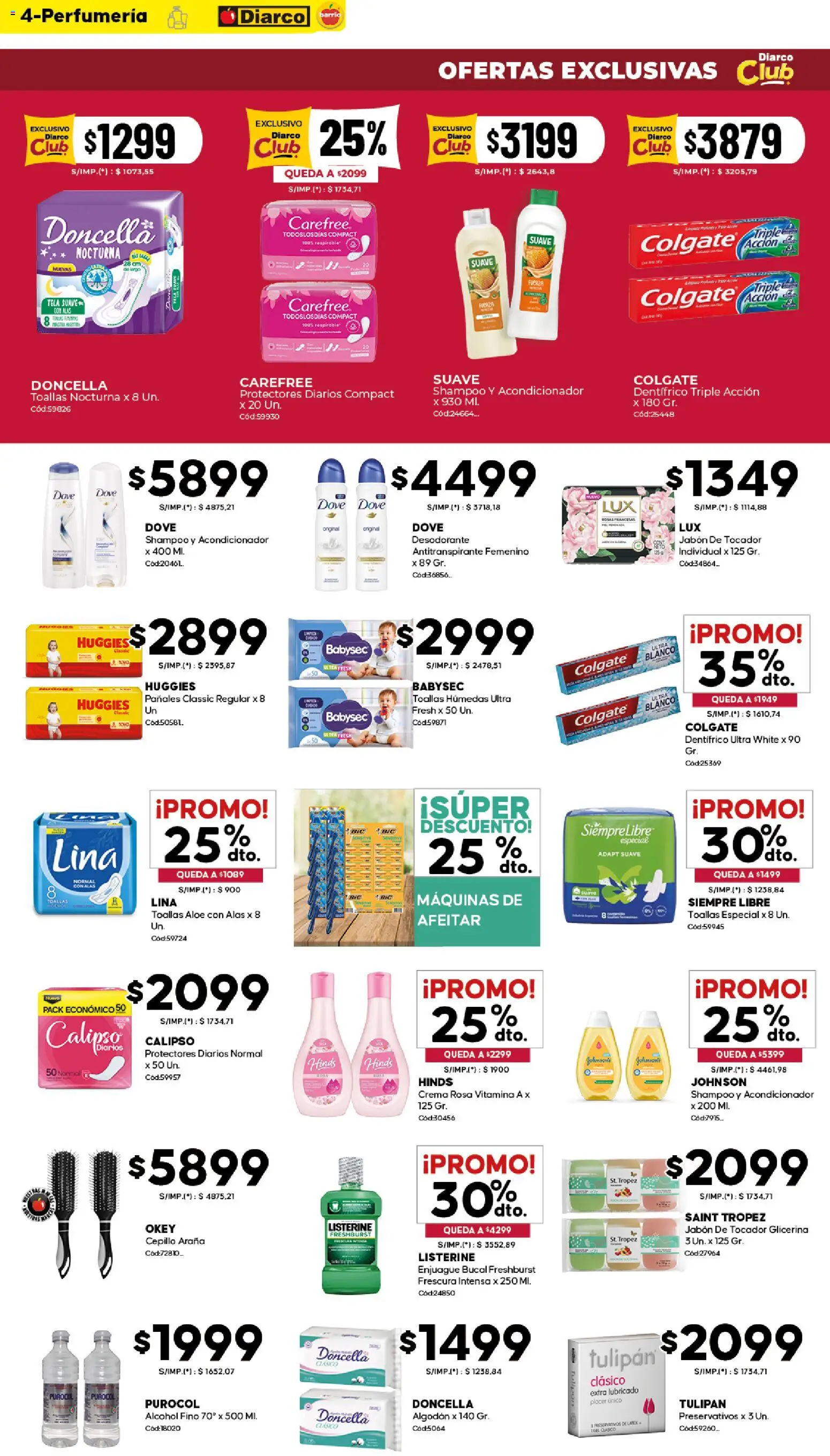 Diarco - Ofertas Diarco Barrio │ válido desde el 27.04.2026 | Página: 4 | Productos: Toallas, Individual, Jabón, Enjuague bucal
