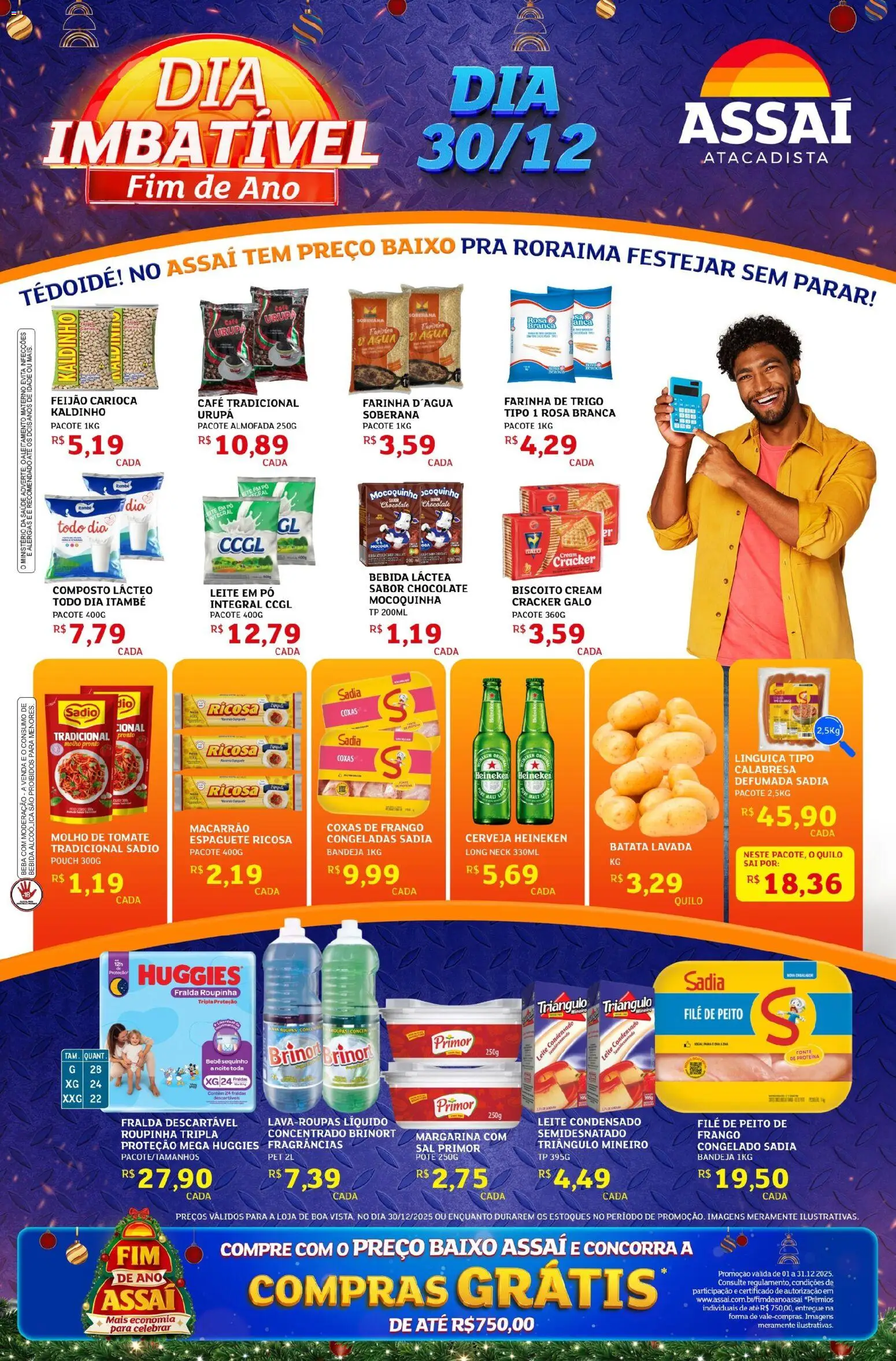 Assaí Atacadista Folheto - válido de 30.12.2025 | Página: 1 | Produtos: Almofada, Bebida, Sal, Margarina