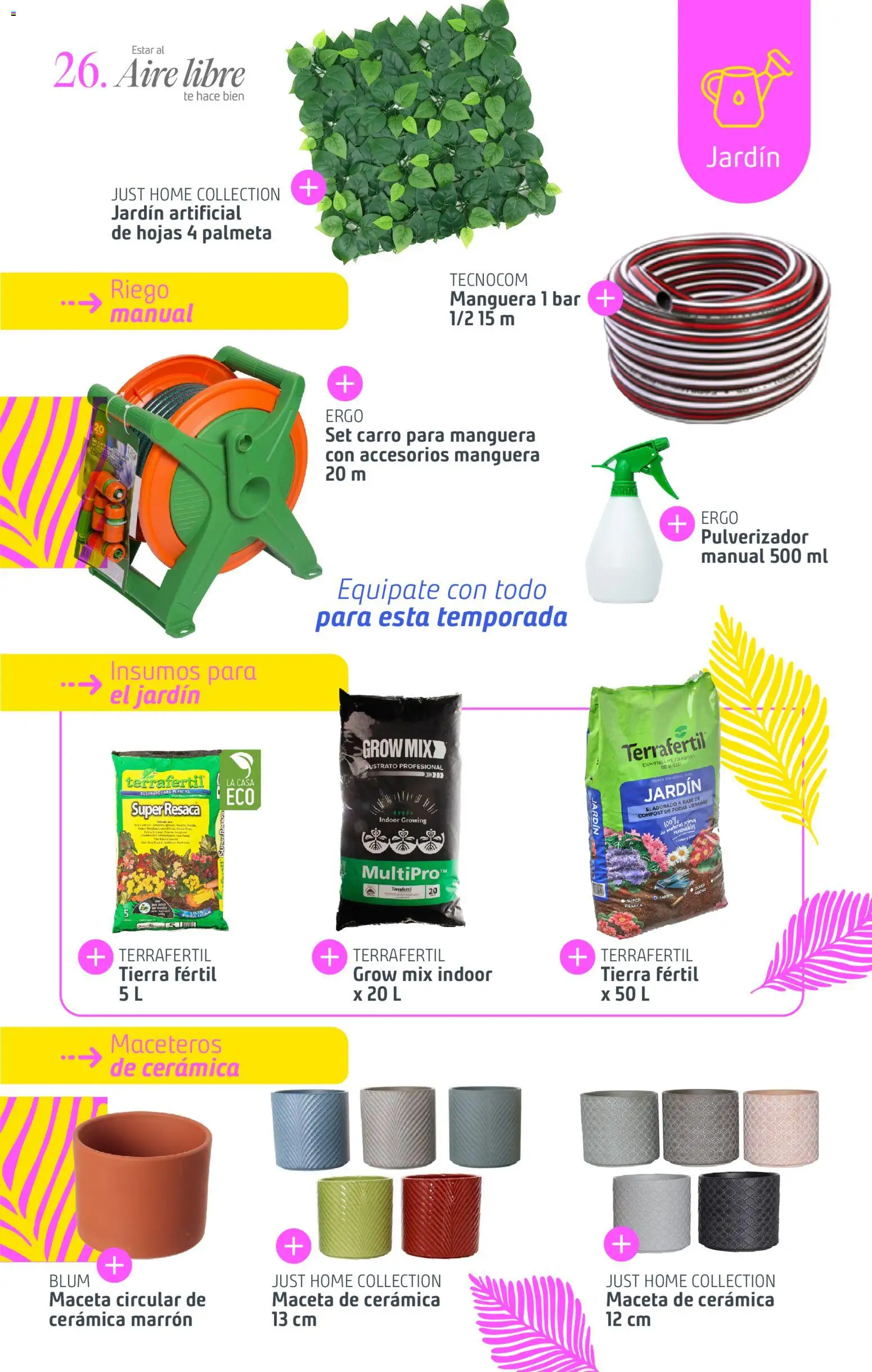 Sodimac catálogo │ válido desde el 18.12.2025 | Página: 26 | Productos: Maceta, Manguera, Pulverizador, Té