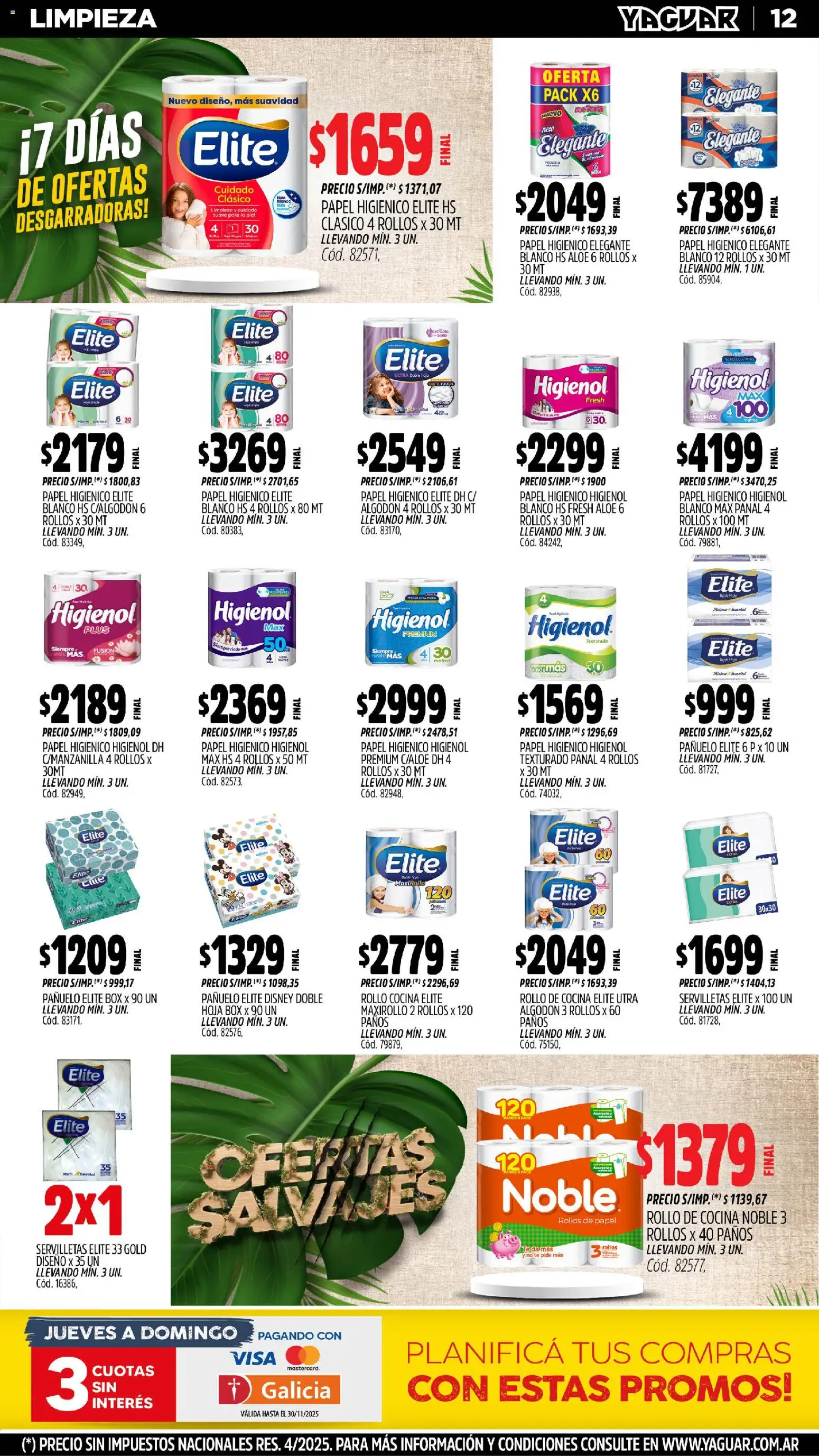 Yaguar - Jujuy │ válido desde el 03.11.2025 | Página: 14 | Productos: Papel higiénico, Pañuelo, Cocina, Té