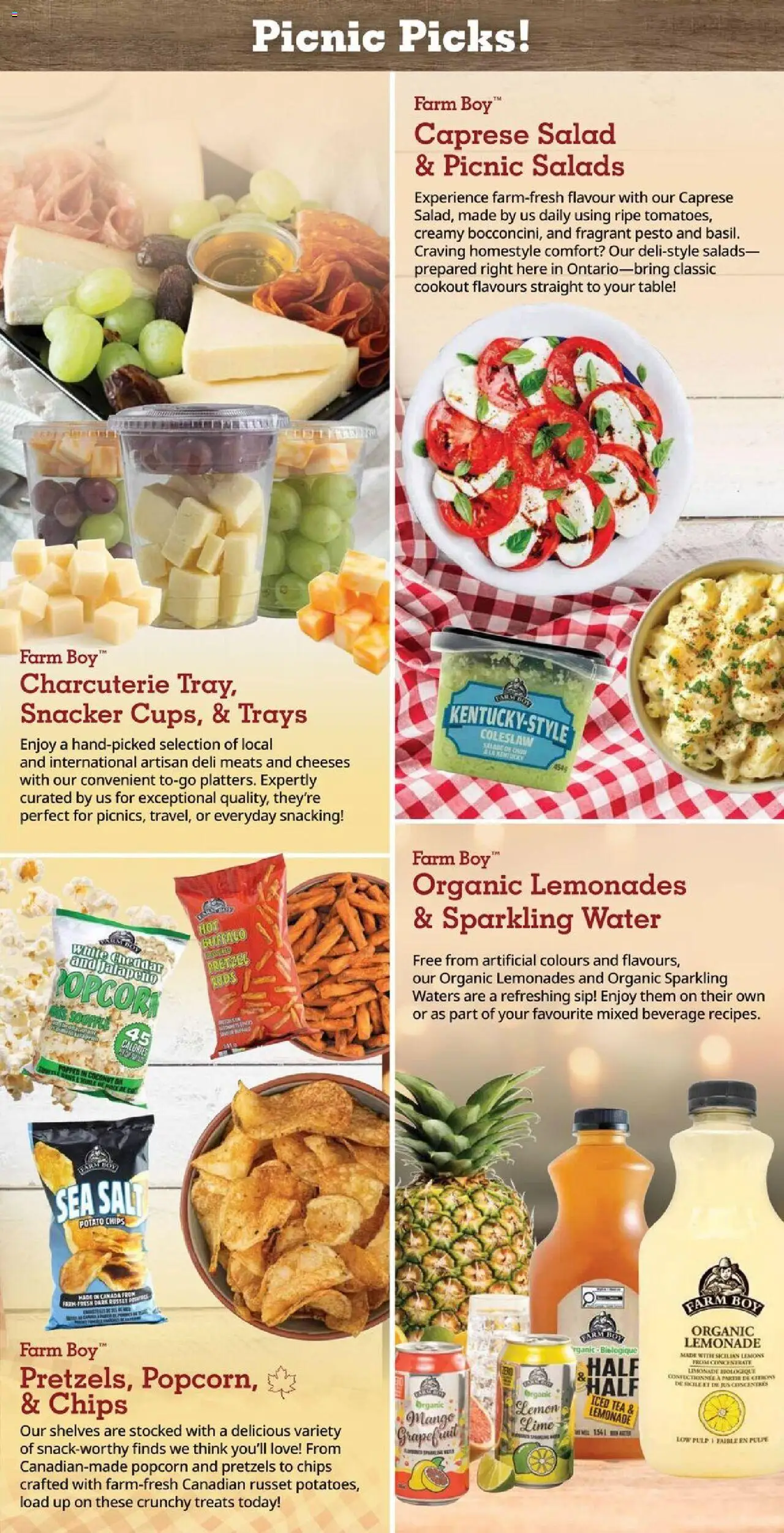 Farm Boy flyer valid from 14.08.2025 | Page: 4 | Products: Tea, Chips, Salad, Table