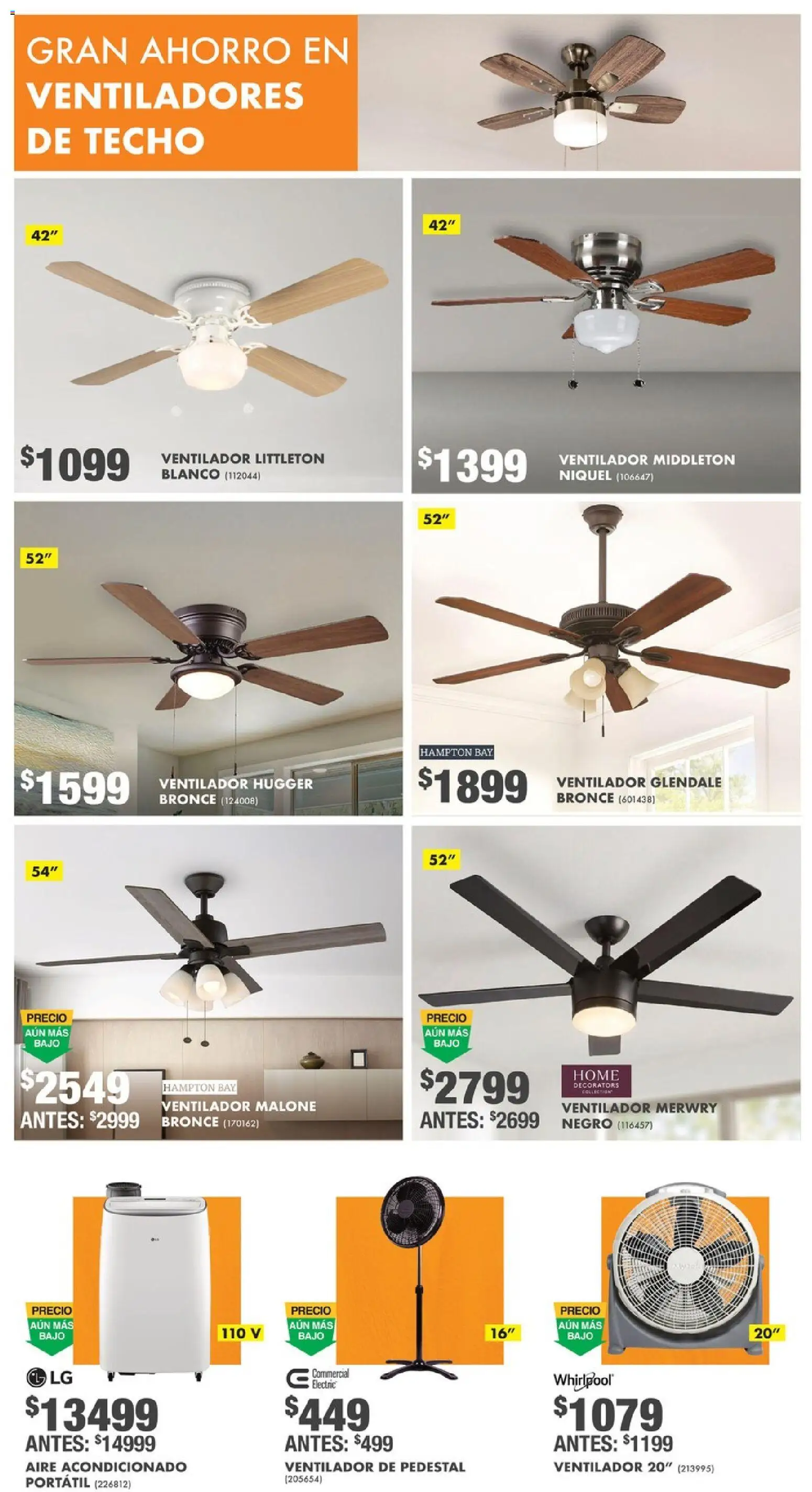 Nuevas ofertas de Home Depot válidas en toda la República Mexicana desde el 16.04.2026. ¡Encuentra las mejores ofertas en Home Depot catálogo! | Página: 9 | Productos: Ventilador, Aire acondicionado