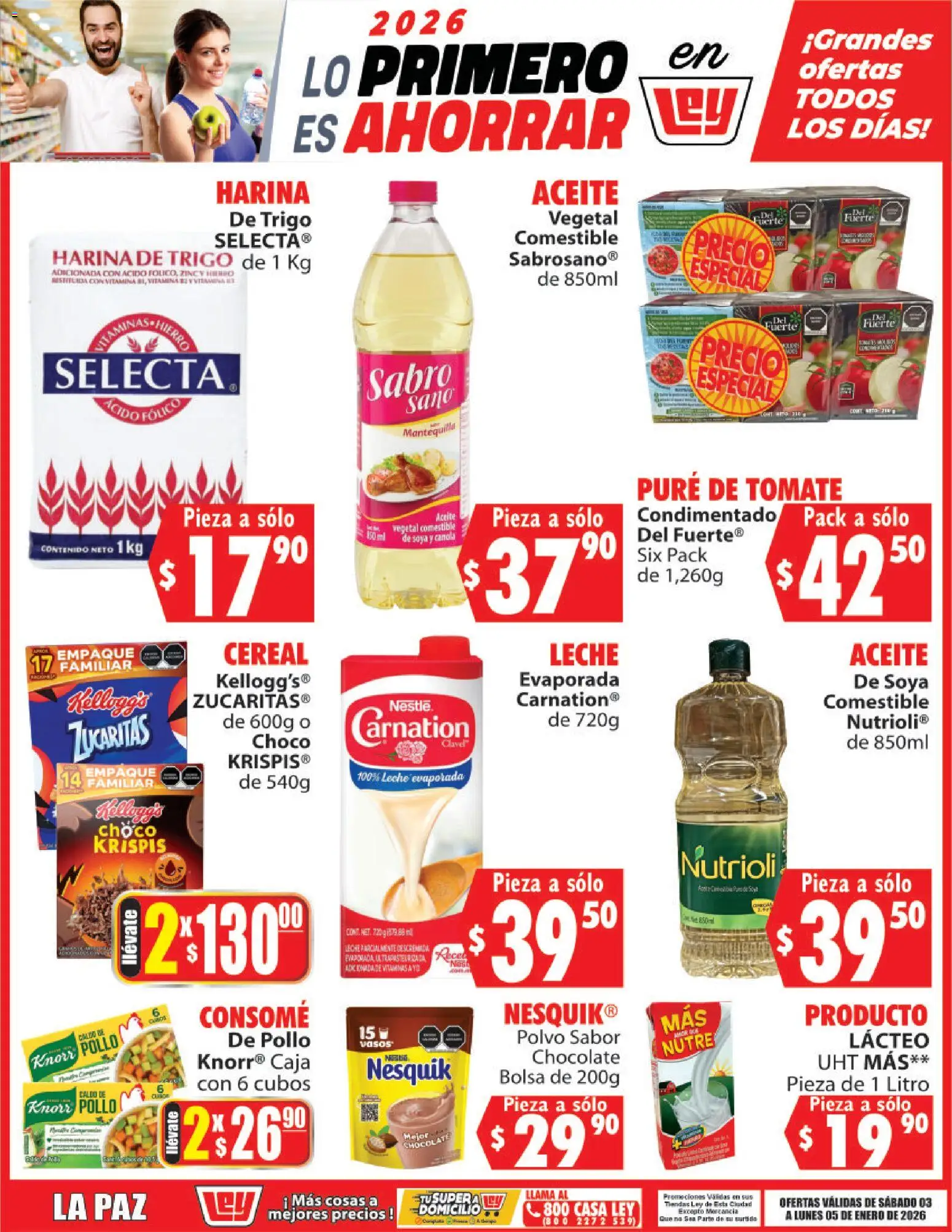 Nuevas ofertas de Casa Ley válidas en toda la República Mexicana desde el 03.01.2026. ¡Encuentra las mejores ofertas en Casa Ley folleto Lo Primero Es Ahorrar! | Página: 2 | Productos: Pollo, Leche, Chocolate, Caja