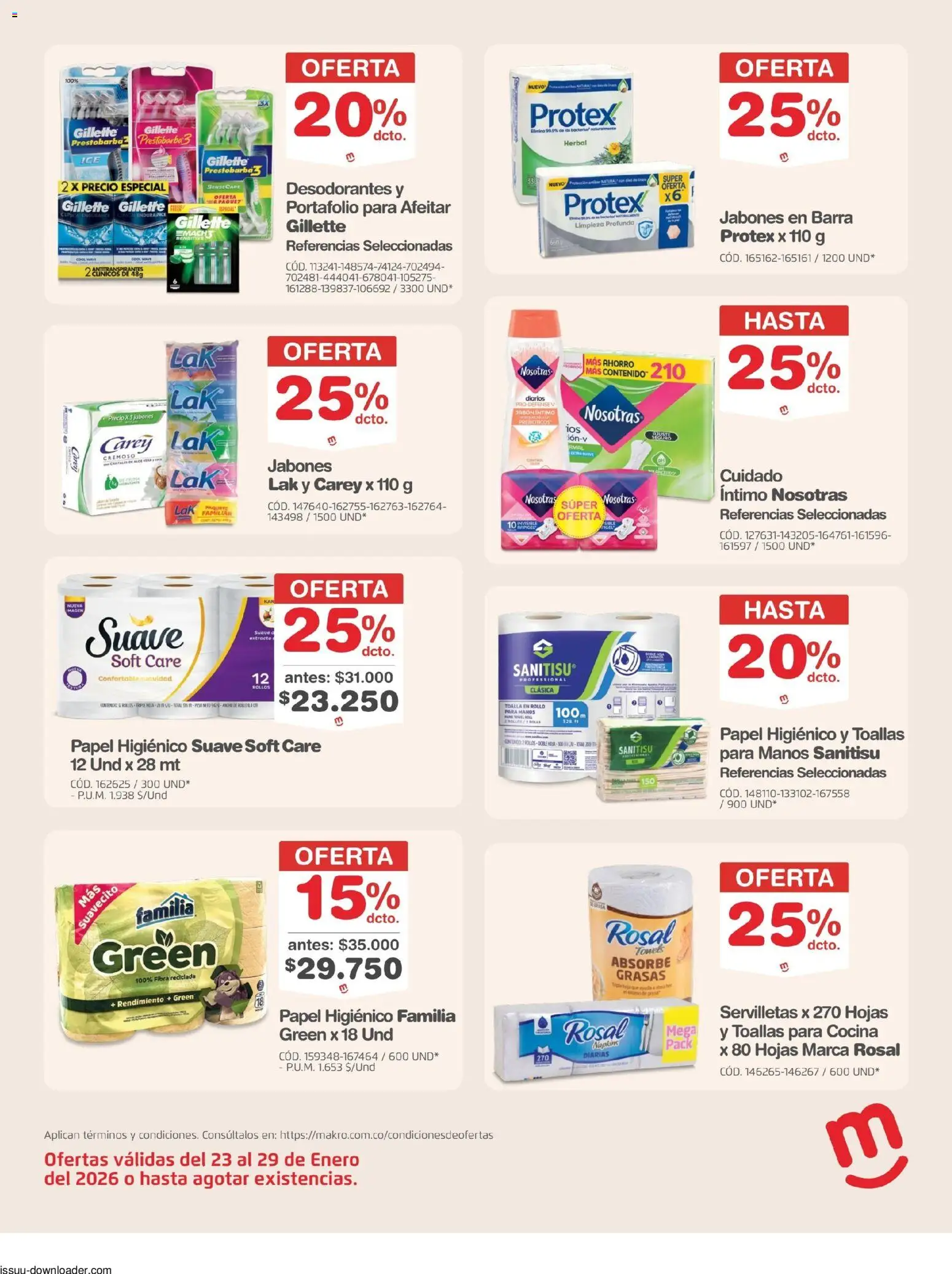 Makro revista - valida desde el 23.01.2026 | Página: 18 | Productos: Servilletas, Toalla, Toallas, Loción tonificante