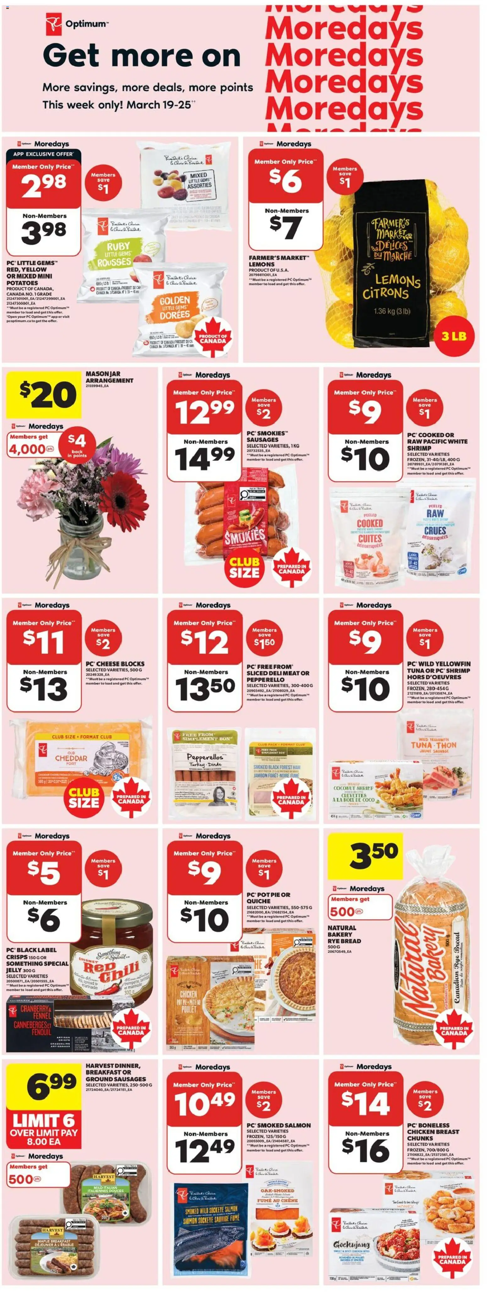 Real Canadian Superstore flyer valid from 19.03.2026 | Page: 9 | Products: Cap, PC, Potatoes, Cheese