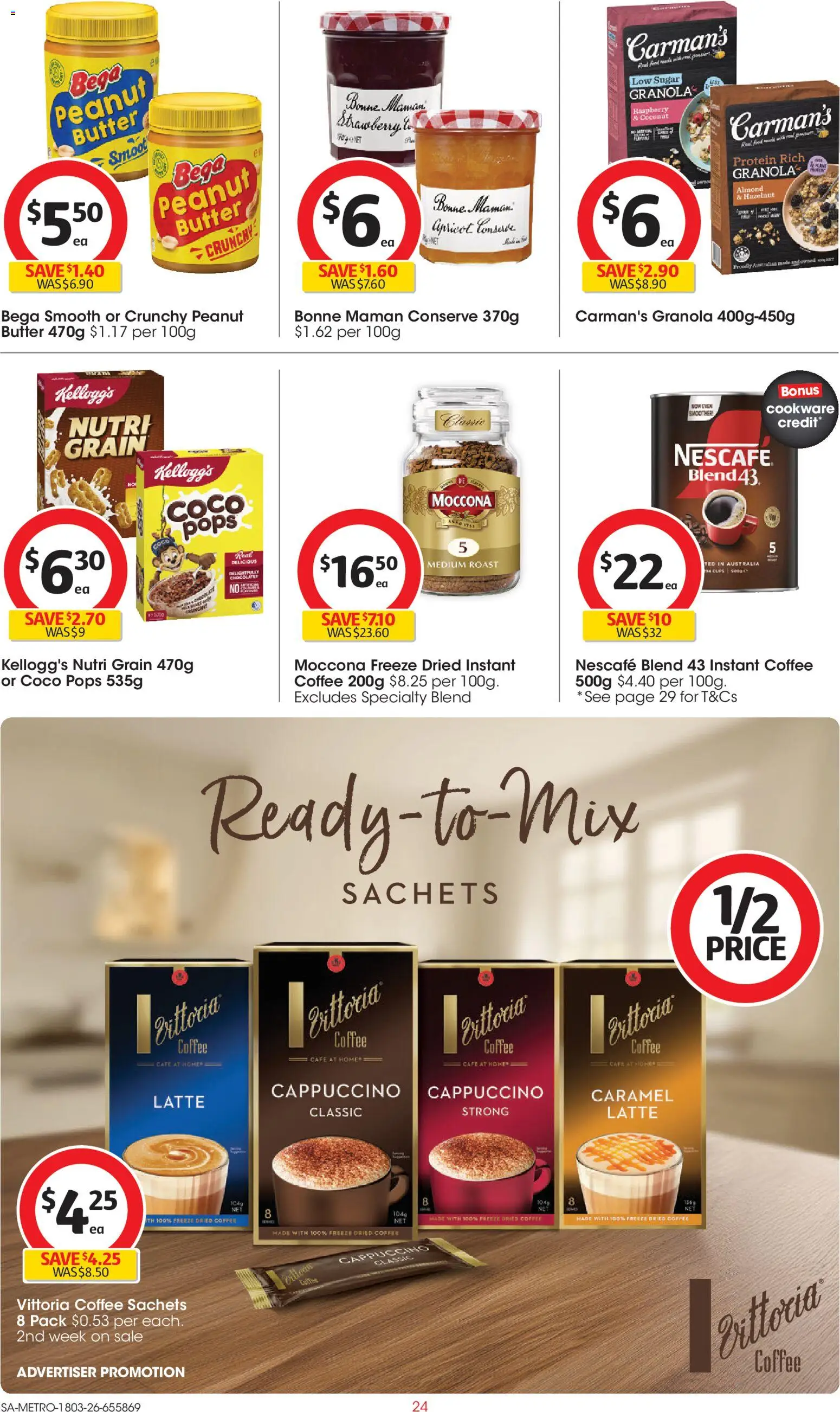 Coles catalogue - valid from 18.03.2026 | Page: 24 | Products: Cups, Butter, Coffee, Nescafe