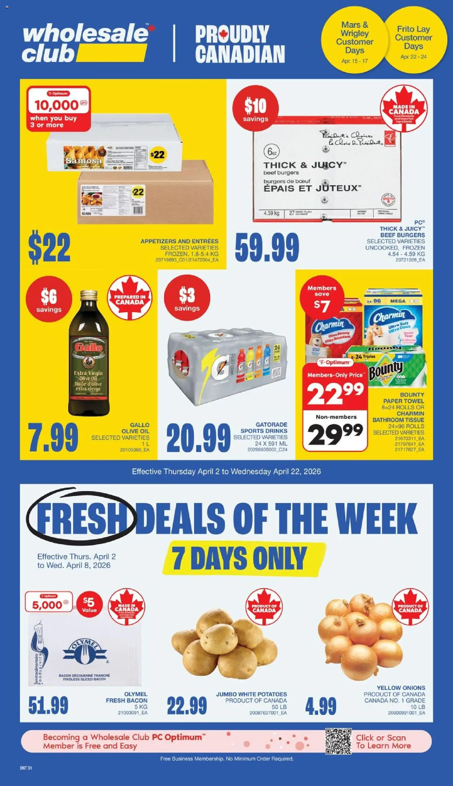 Wholesale Club flyer valid from 02.04.2026 | Page: 3 | Products: Beef, PC, Potatoes, Oil