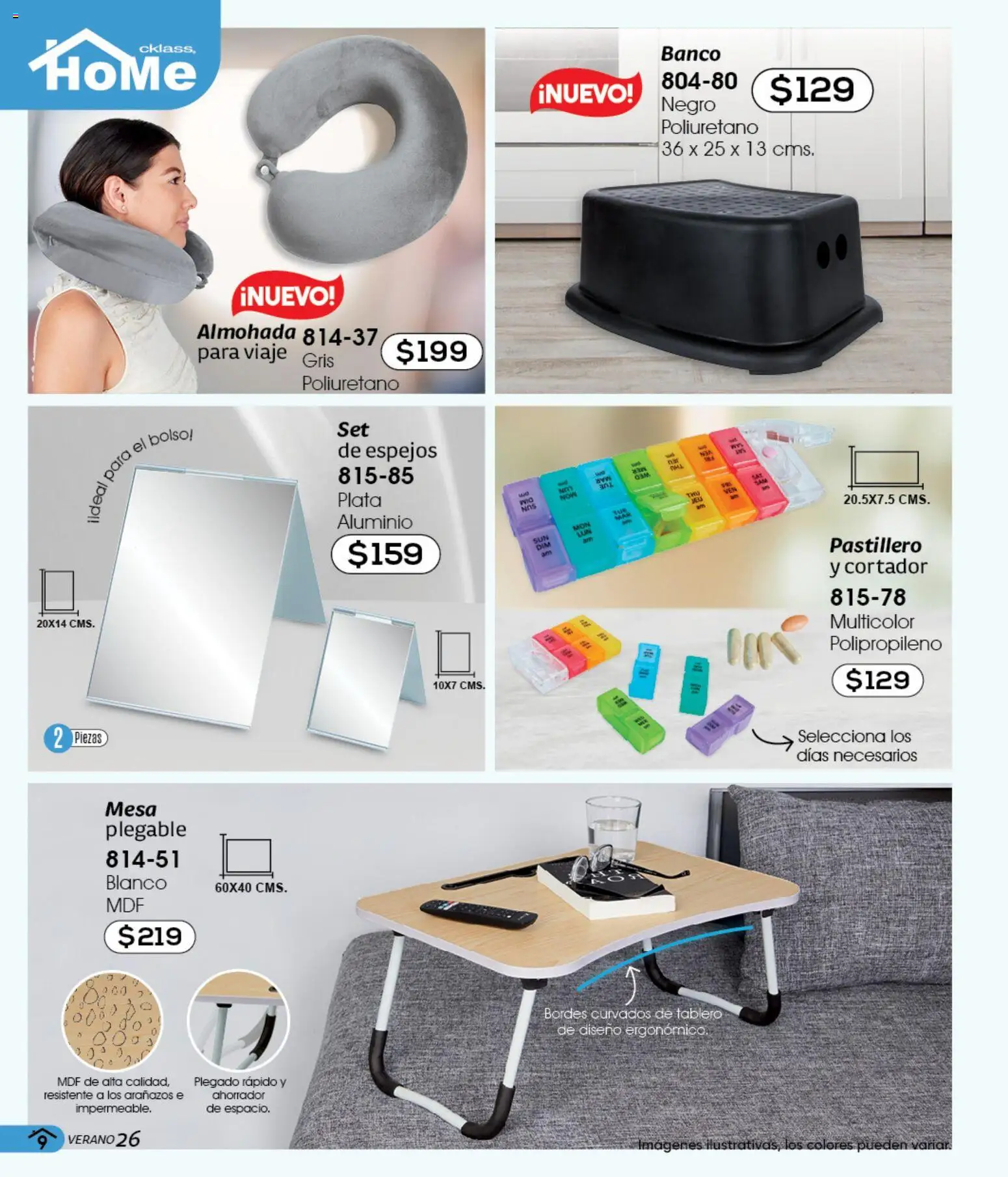 Nuevas ofertas de Cklass válidas en toda la República Mexicana desde el 05.03.2026. ¡Encuentra las mejores ofertas en Cklass catálogo Verano Handbags! | Página: 23 | Productos: Cortador, Almohada, Mesa, Pastillero