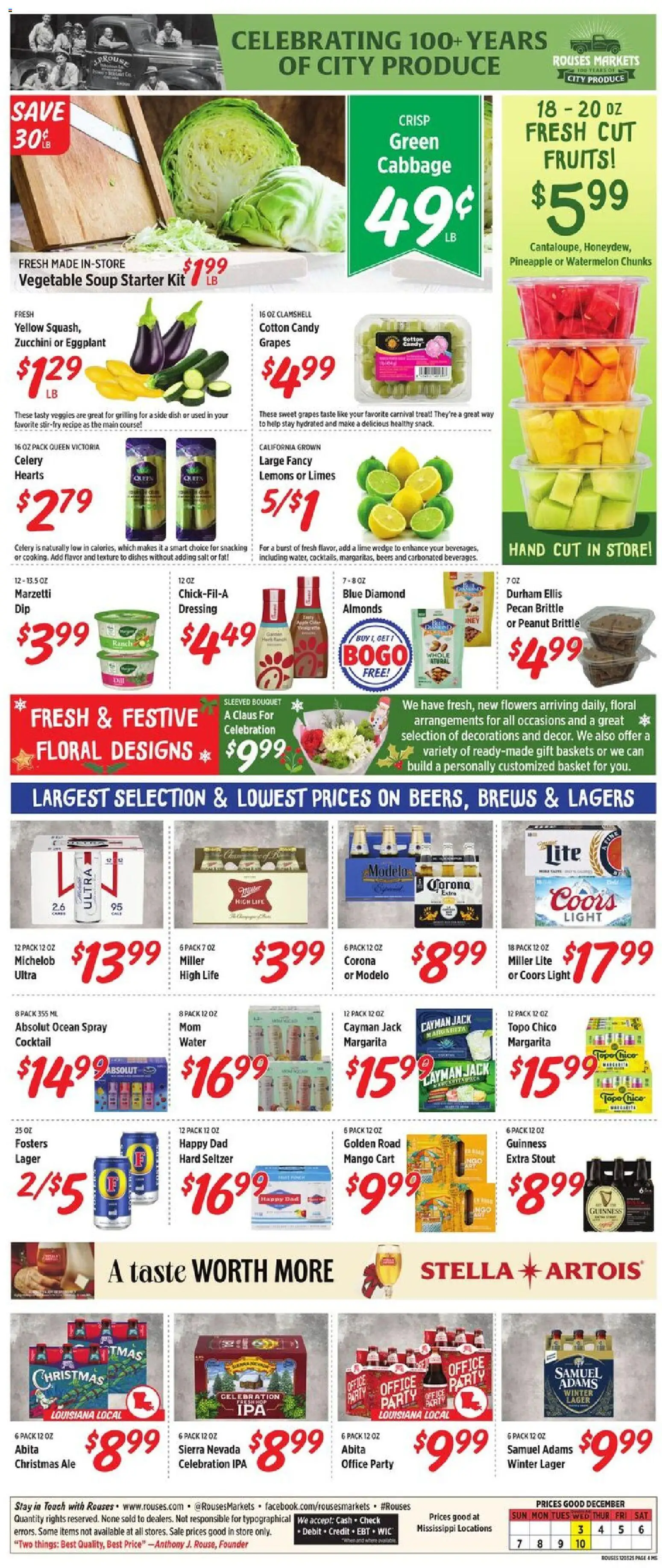 Rouses Weekly Ad - MS - valid from 03.12.2025 | Page: 8 | Products: Pineapple, Mango, Lime, Grapes