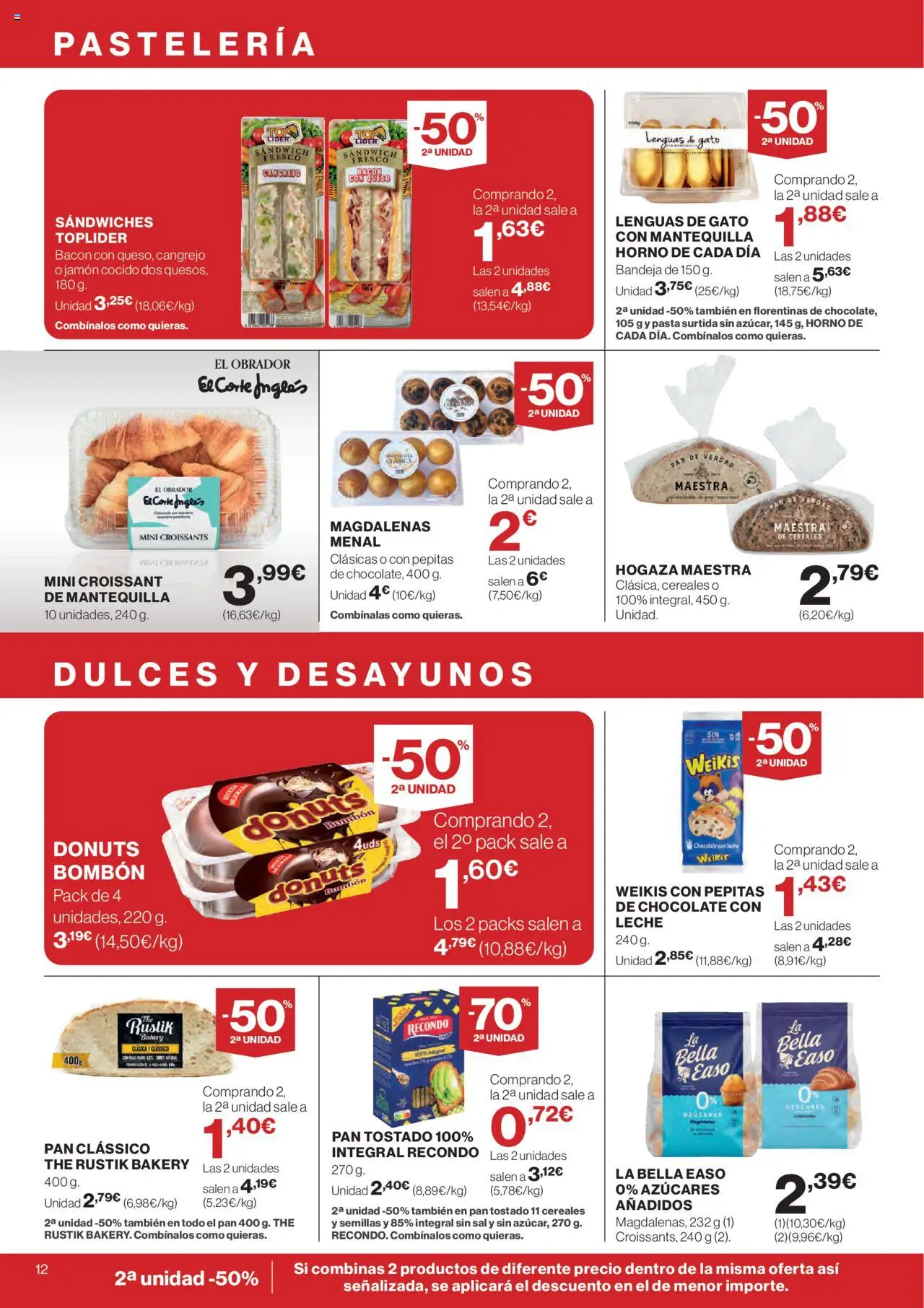 Nuevas ofertas de El Corte Inglés válidas en toda la República Mexicana desde el 11.09.2025. ¡Encuentra las mejores ofertas en El Corte Inglés - Catálogo Nuestros Mejores Precios! | Página: 12 | Productos: Mantequilla, Chocolate, Cereales, Pasta