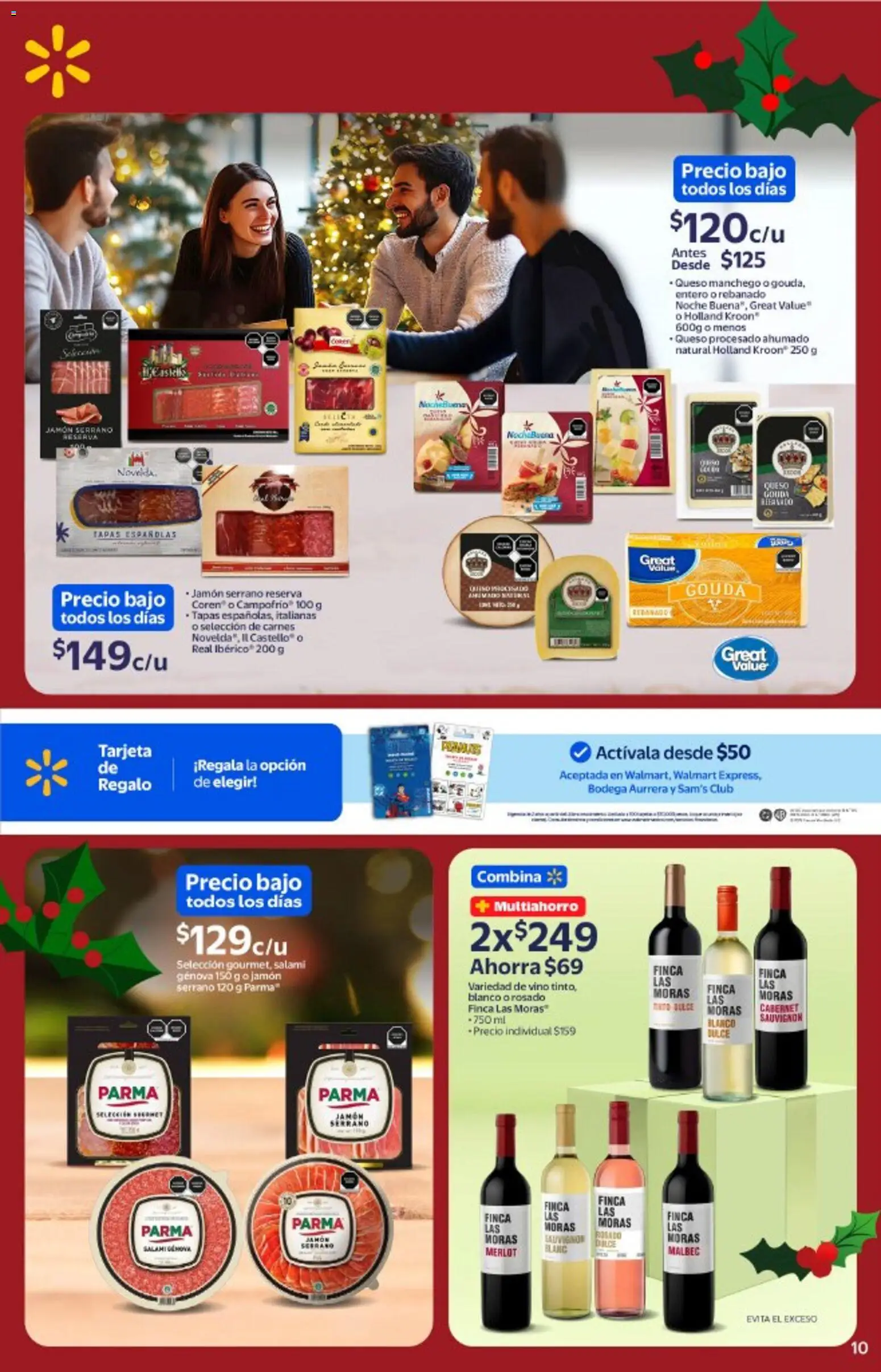 Nuevas ofertas de Walmart válidas en toda la República Mexicana desde el 03.12.2025. ¡Encuentra las mejores ofertas en Walmart catálogo La cena más esperada a precios bajos! | Página: 10 | Productos: Queso, Jamón, Salami, Vino