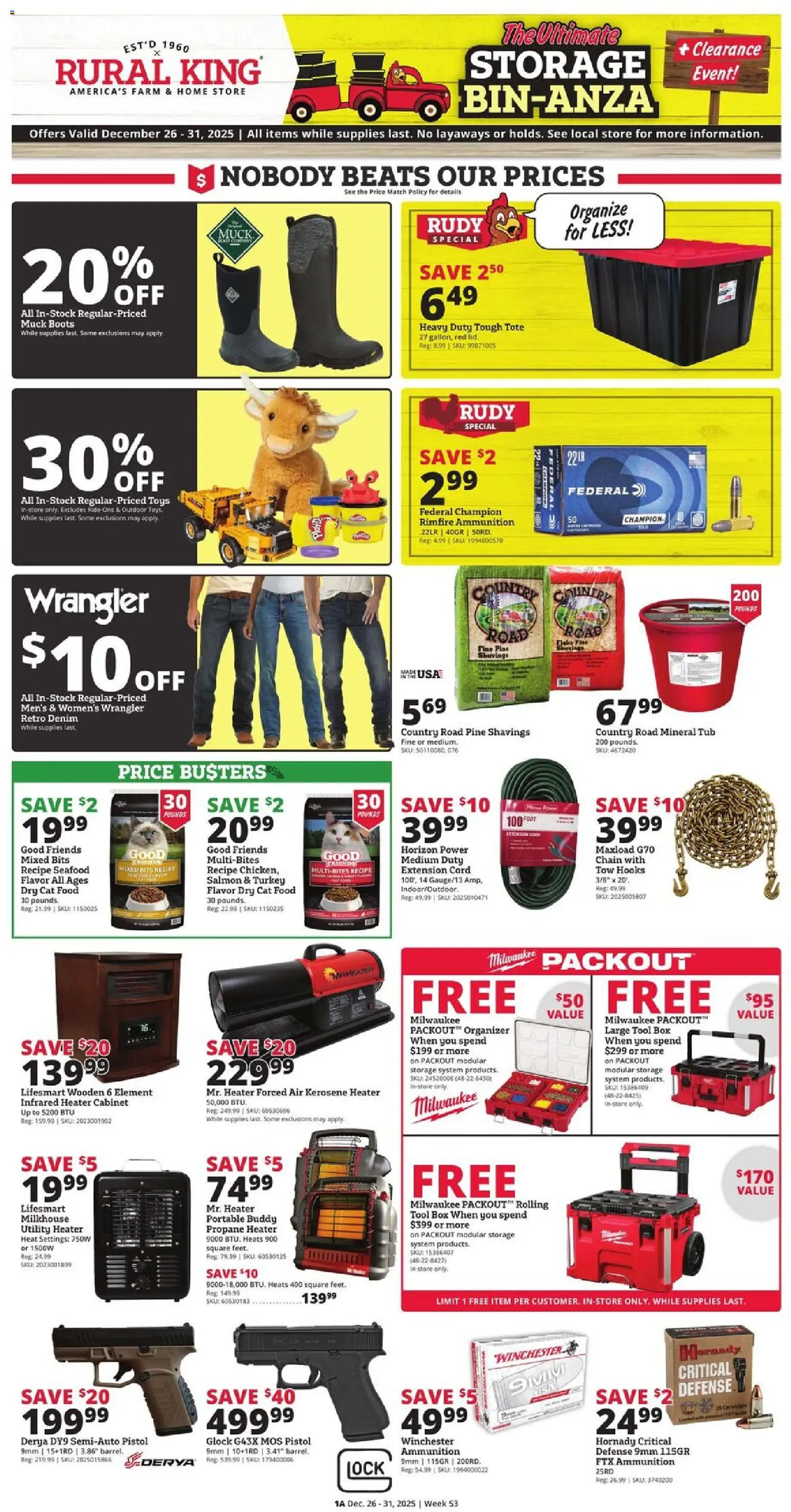 Rural King Weekly Ad - valid from 25.12.2025 | Page: 3 | Products: Box, Cat Food, Seafood, Boots