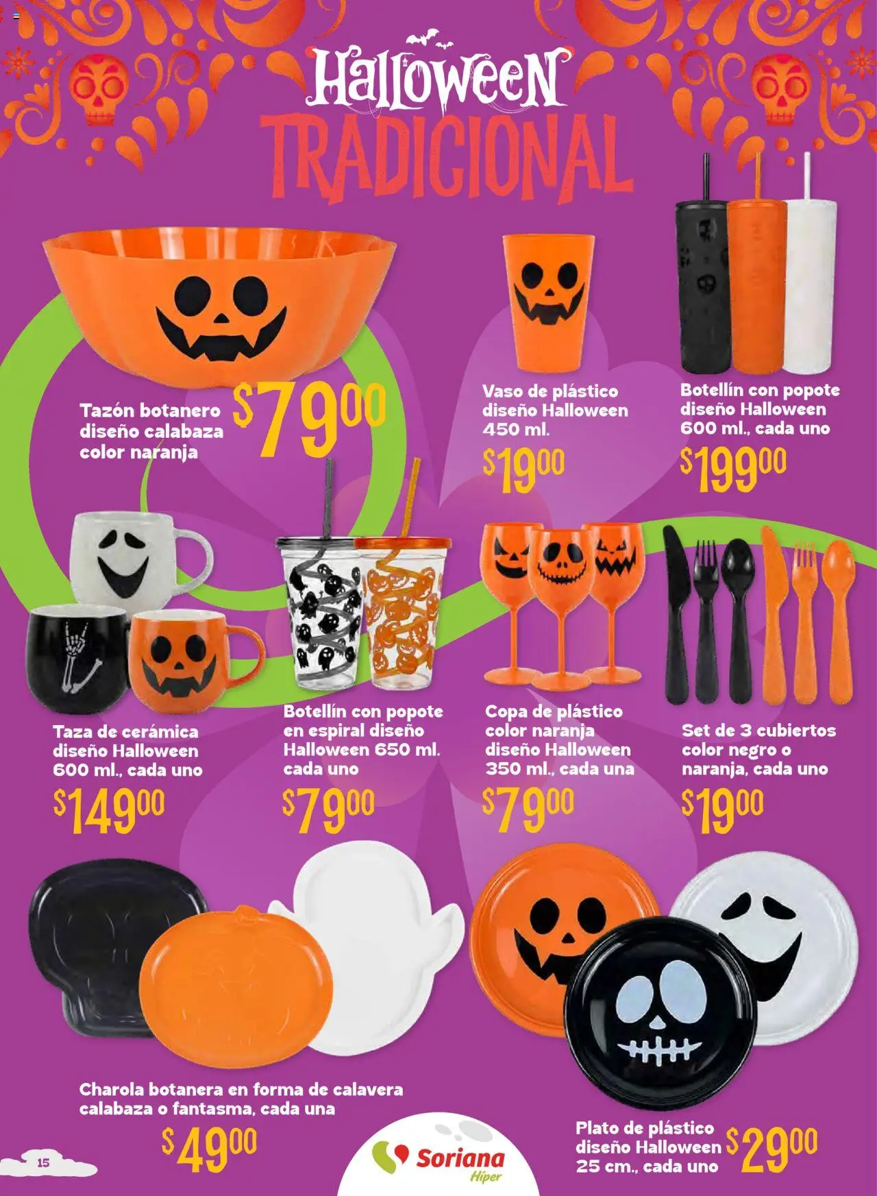 Nuevas ofertas de Soriana válidas en toda la República Mexicana desde el 16.10.2025. ¡Encuentra las mejores ofertas en Soriana - Halloween y Día de muertos Híper Nacional! | Página: 15 | Productos: Taza