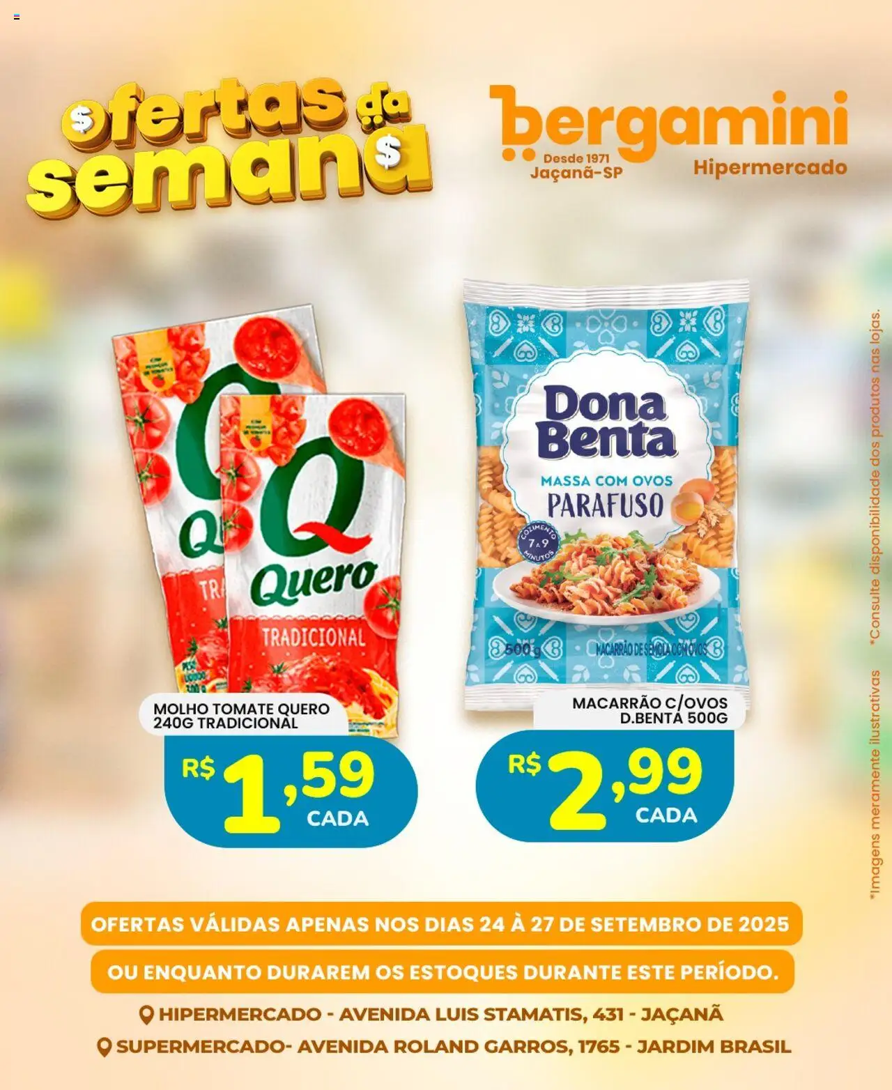 Supermercado Bergamini Folheto - válido de 24.09.2025 | Página: 8 | Produtos: Ovos, Macarrão, Massa