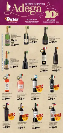 Bistek Supermercados - Ofertas Adega - Pré-Visualização do folheto da loja Bistek Supermercados, válido de 16.10.2025