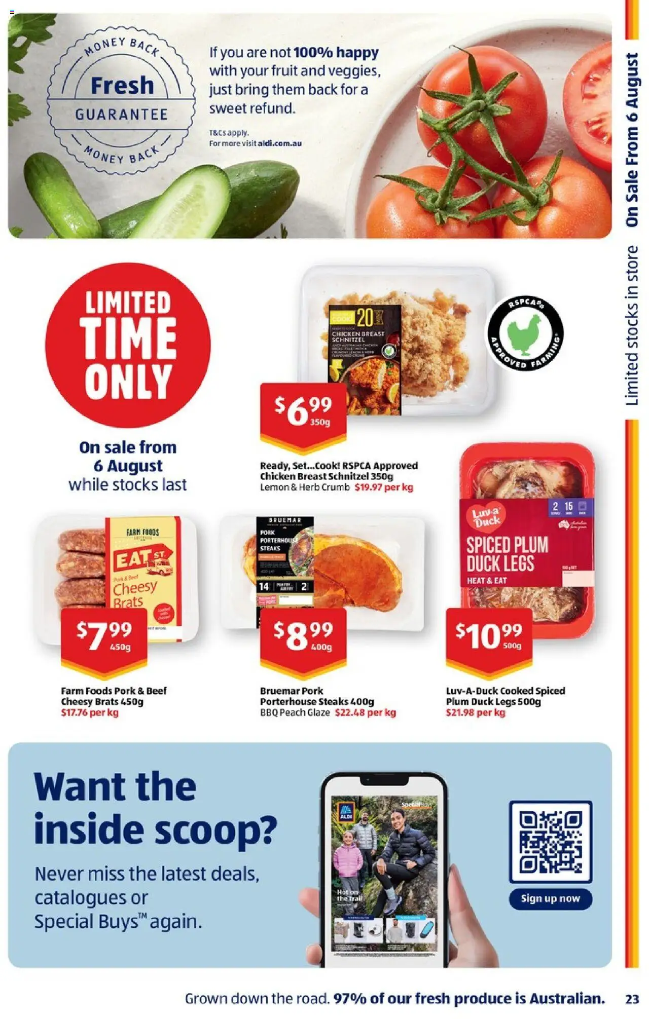 Aldi catalogue - valid from 13.08.2025 | Page: 23 | Products: Duck, Herb, Pork, Lemon