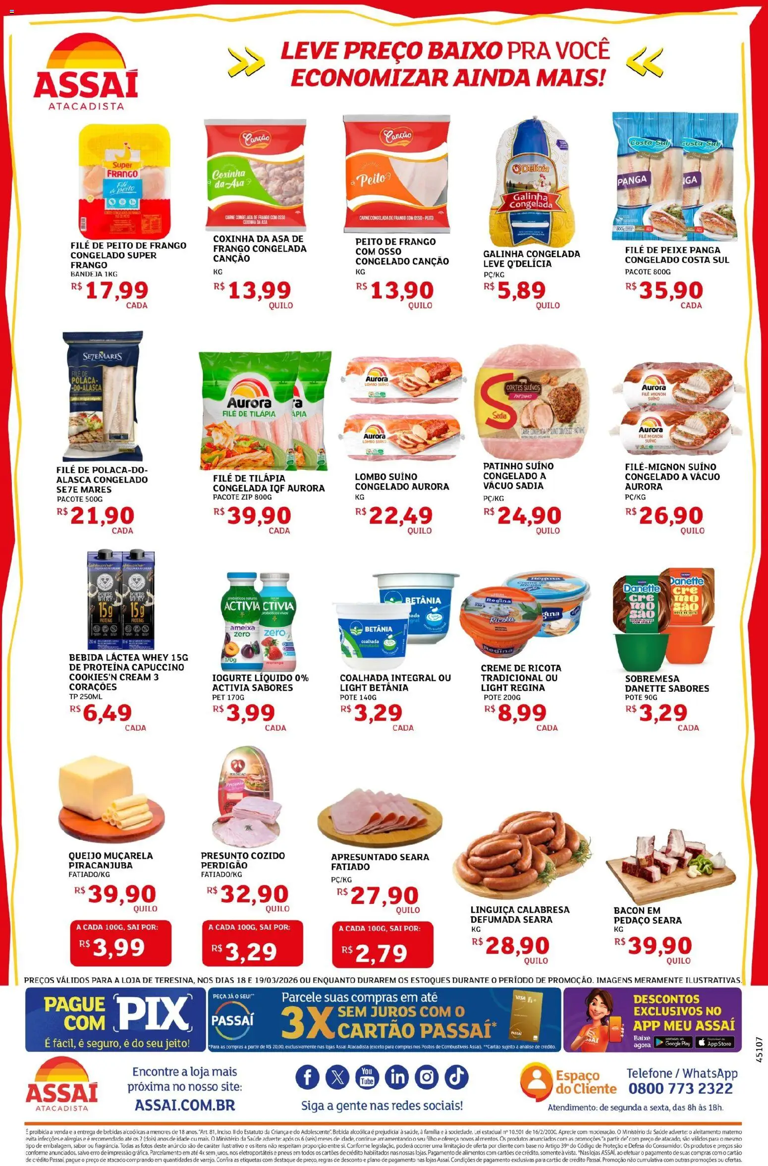 Assaí Atacadista Folheto - válido de 18.03.2026 | Página: 2 | Produtos: Iogurte, Pneus, Ricota, Bebida