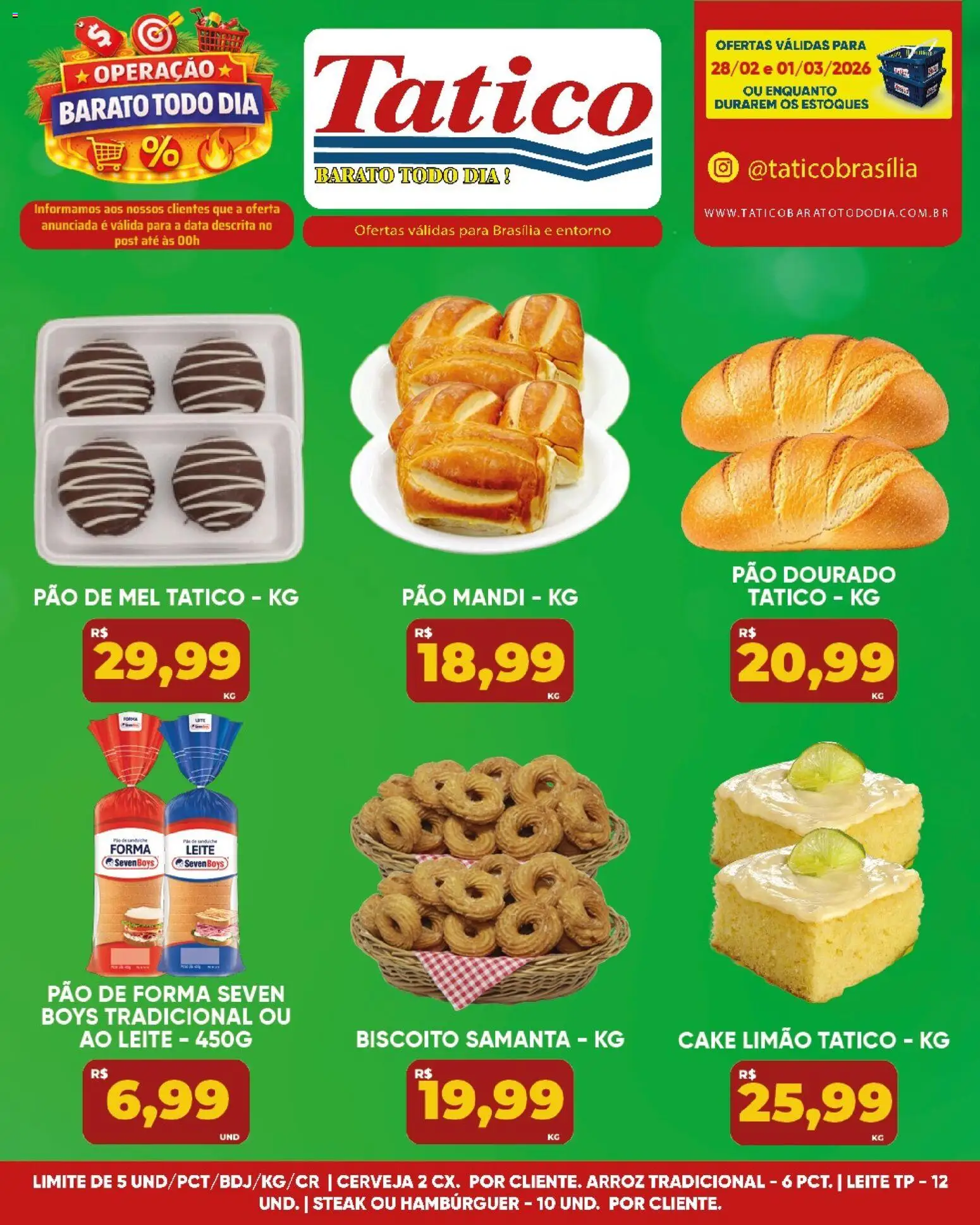 Tatico Folheto - válido de 02.03.2026 | Página: 27 | Produtos: Leite, Cerveja, Sanduíche, Pão de forma