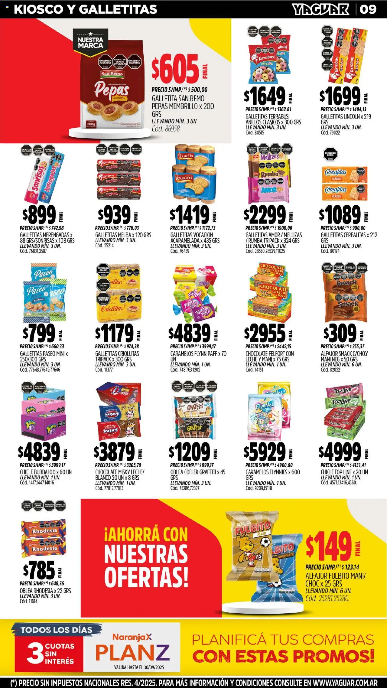 Yaguar - Neuquén │ válido desde el 15.09.2025 | Página: 10 | Productos: Top, Leche, Chicle, Alfajor