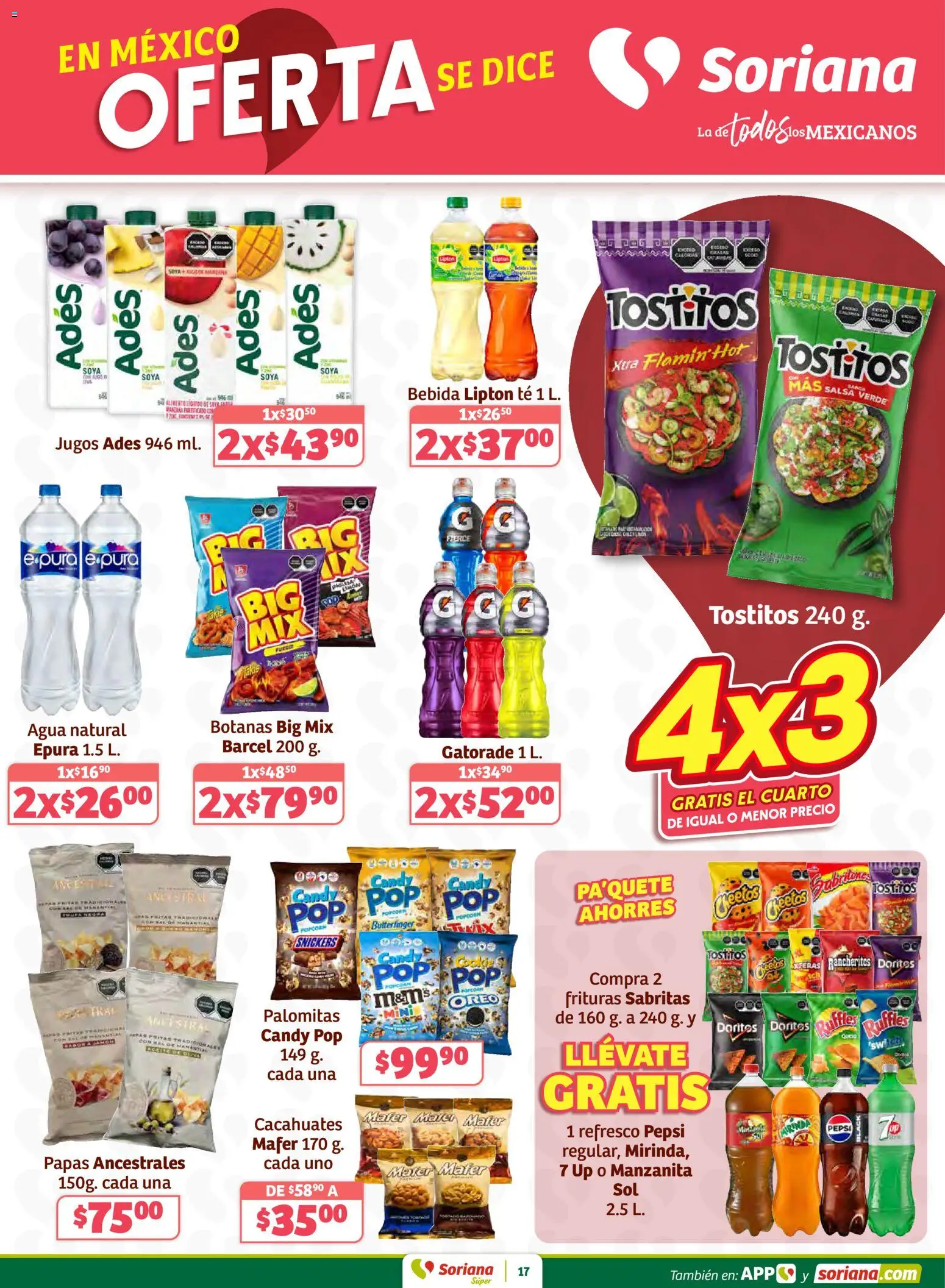 Nuevas ofertas de Soriana válidas en toda la República Mexicana desde el 12.02.2026. ¡Encuentra las mejores ofertas en Soriana - Preciazazaso Súper: Frontera Chia, Q. Roo! | Página: 17 | Productos: Refresco, Agua, Limón, Té