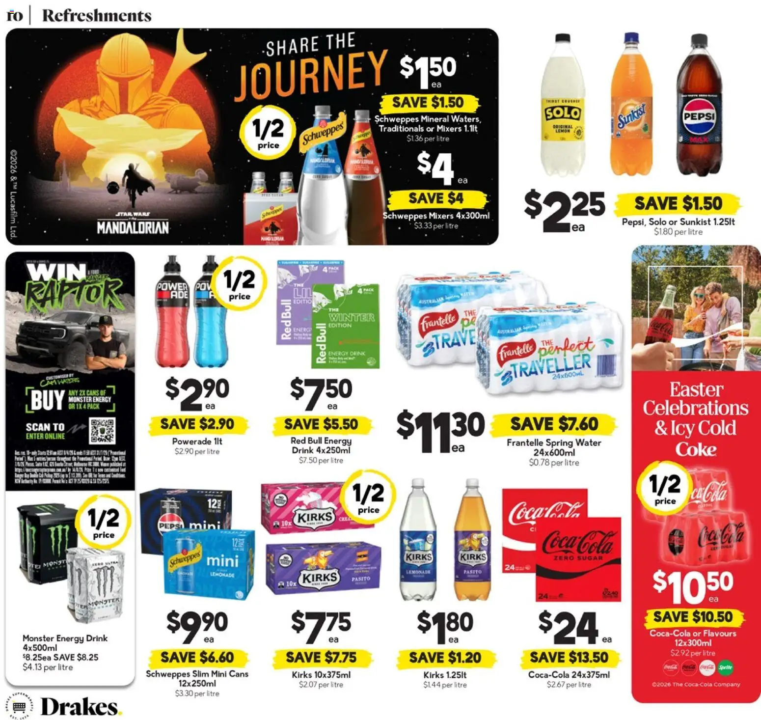 Drakes catalogue - valid from 01.04.2026 | Page: 10 | Products: Energy drink, Pepsi, Water, Sugar