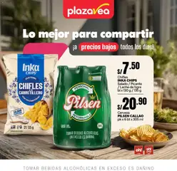 Vista previa de folleto Plaza Vea - Díptico snack, piqueos, bebidas de la Plaza Vea válido desde 02.02.2026