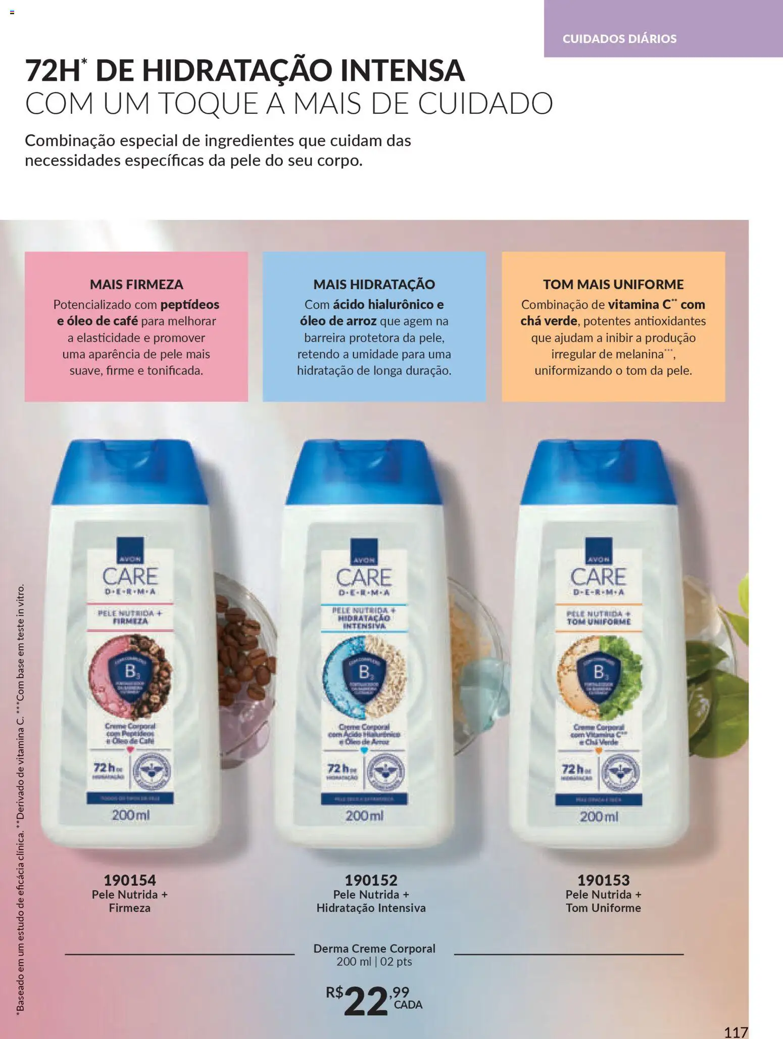 Avon Folheto - válido de 06.01.2026 | Página: 117 | Produtos: Creme corporal, Óleo, Base, Vitamina c