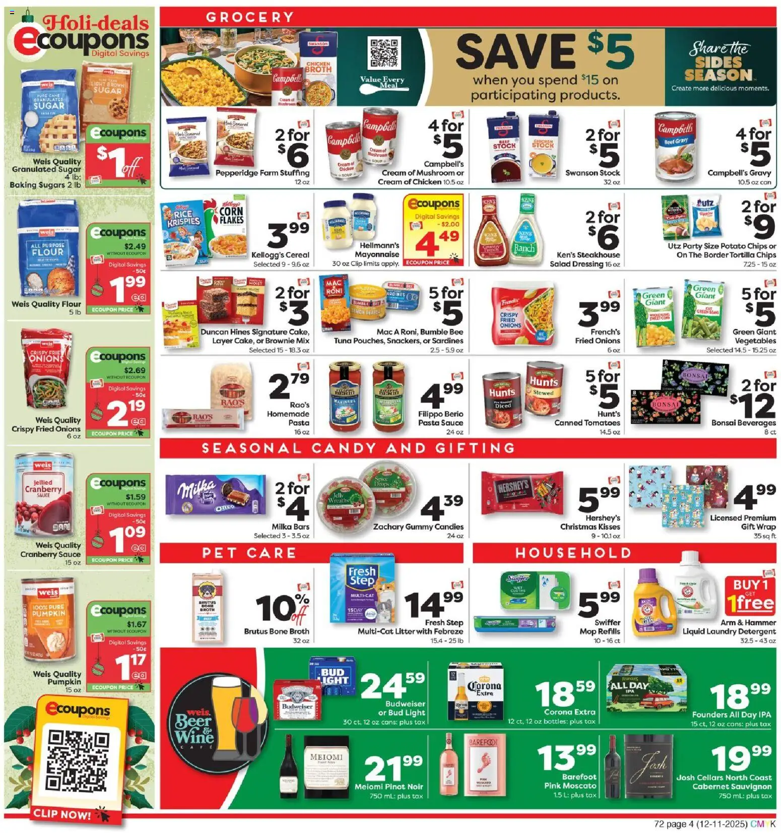 Weis Weekly Circular - WV - valid from 11.12.2025 | Page: 4 | Products: Candies, Chips, Salad, Vegetables