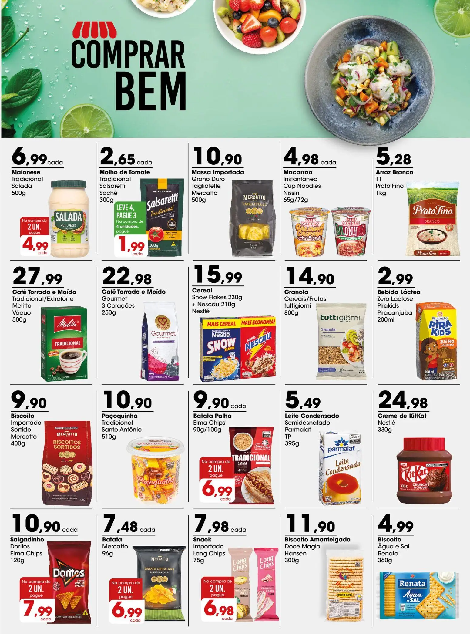 Zaffari Folheto - válido de 06.04.2026 | Página: 1 | Produtos: Molho de tomate, Granola, Salada, Batata