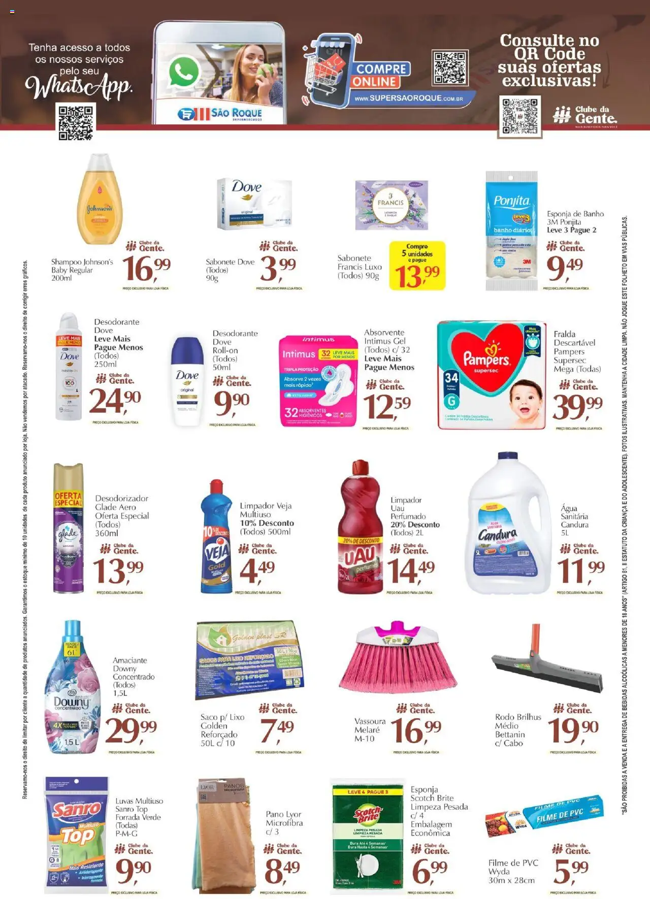 São Roque Supermercados Folheto - válido de 08.08.2025 | Página: 8 | Produtos: Desodorizador glade, Esponja, Dove, Cabo