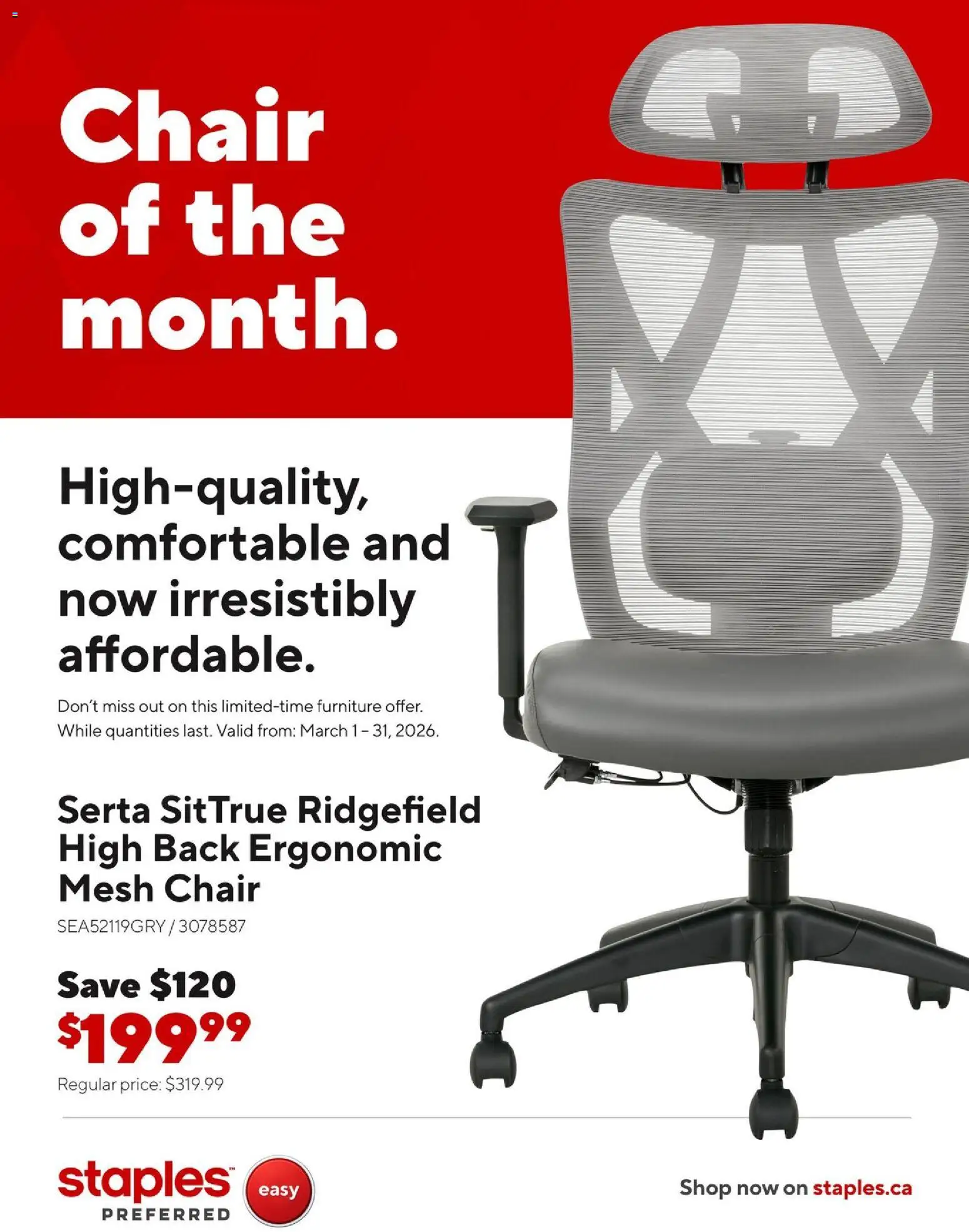 Staples flyer valid from 06.03.2026 | Page: 2 | Products: Chair