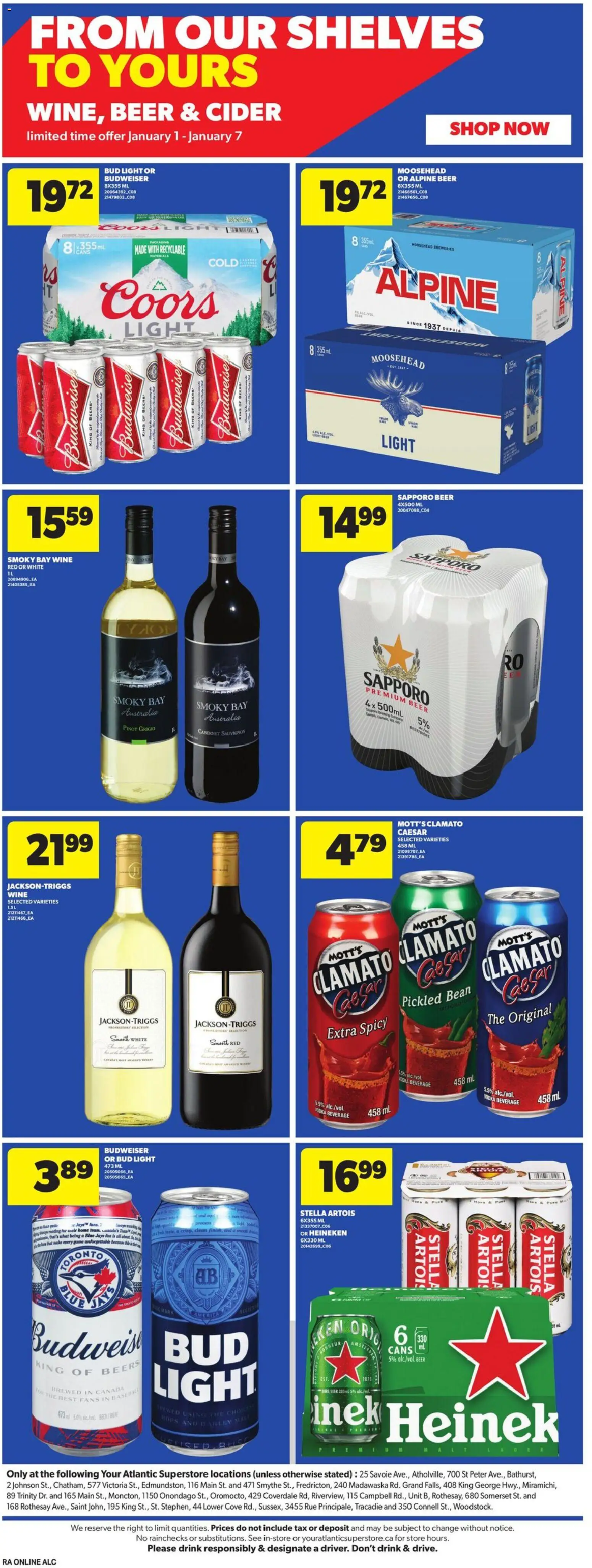 Atlantic Superstore flyer valid from 01.01.2026 | Page: 17 | Products: Vodka, Game, Wine, Beer