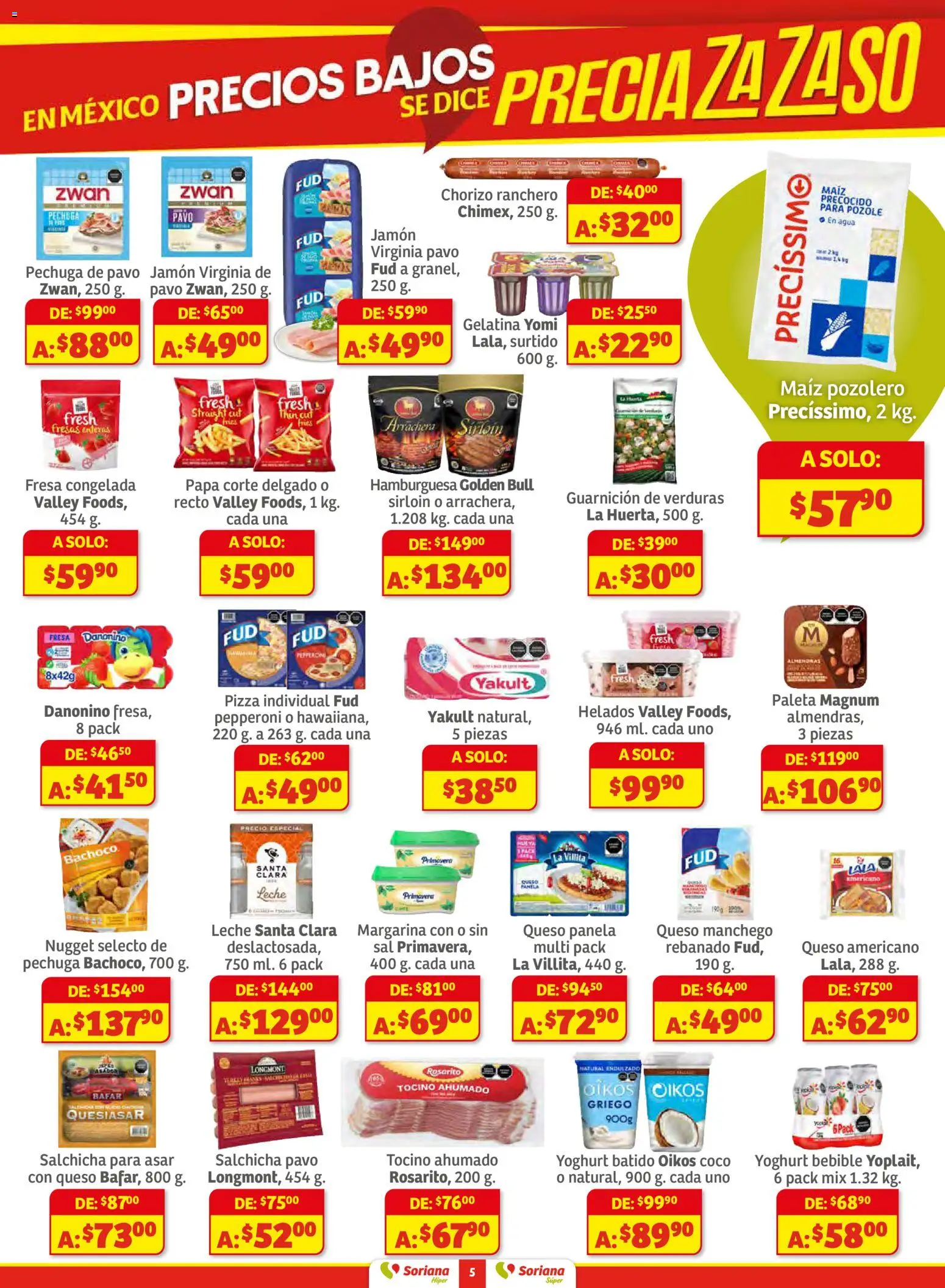 Nuevas ofertas de Soriana válidas en toda la República Mexicana desde el 11.12.2025. ¡Encuentra las mejores ofertas en Soriana - Preciazazaso Súper: BCS, Jal, Nay, Sin, Son! | Página: 5 | Productos: Almendras, Papa, Paleta, Agua