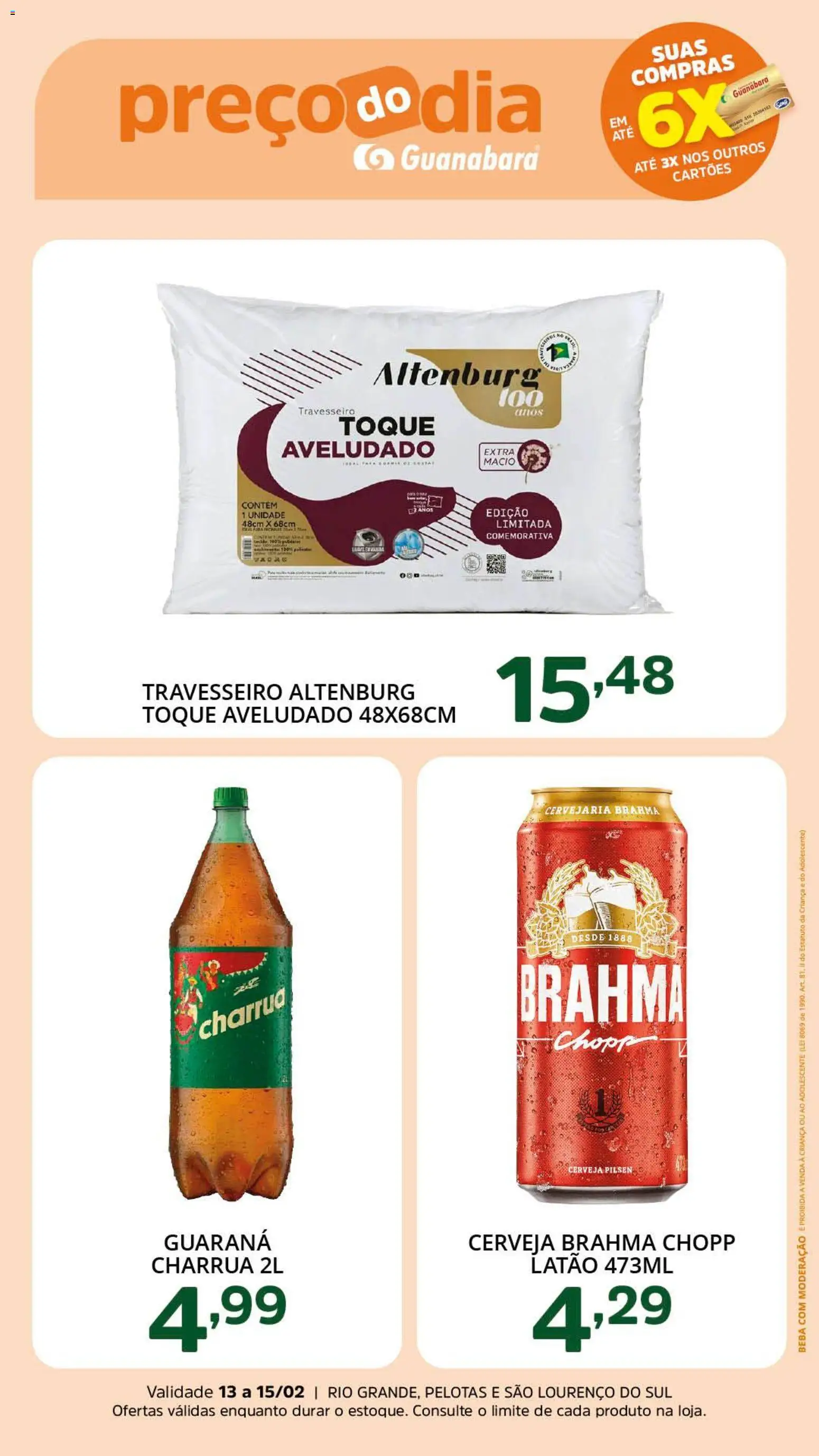 Supermercado Guanabara Folheto - válido de 13.02.2026 | Página: 3 | Produtos: Guaraná, Travesseiro, Cerveja