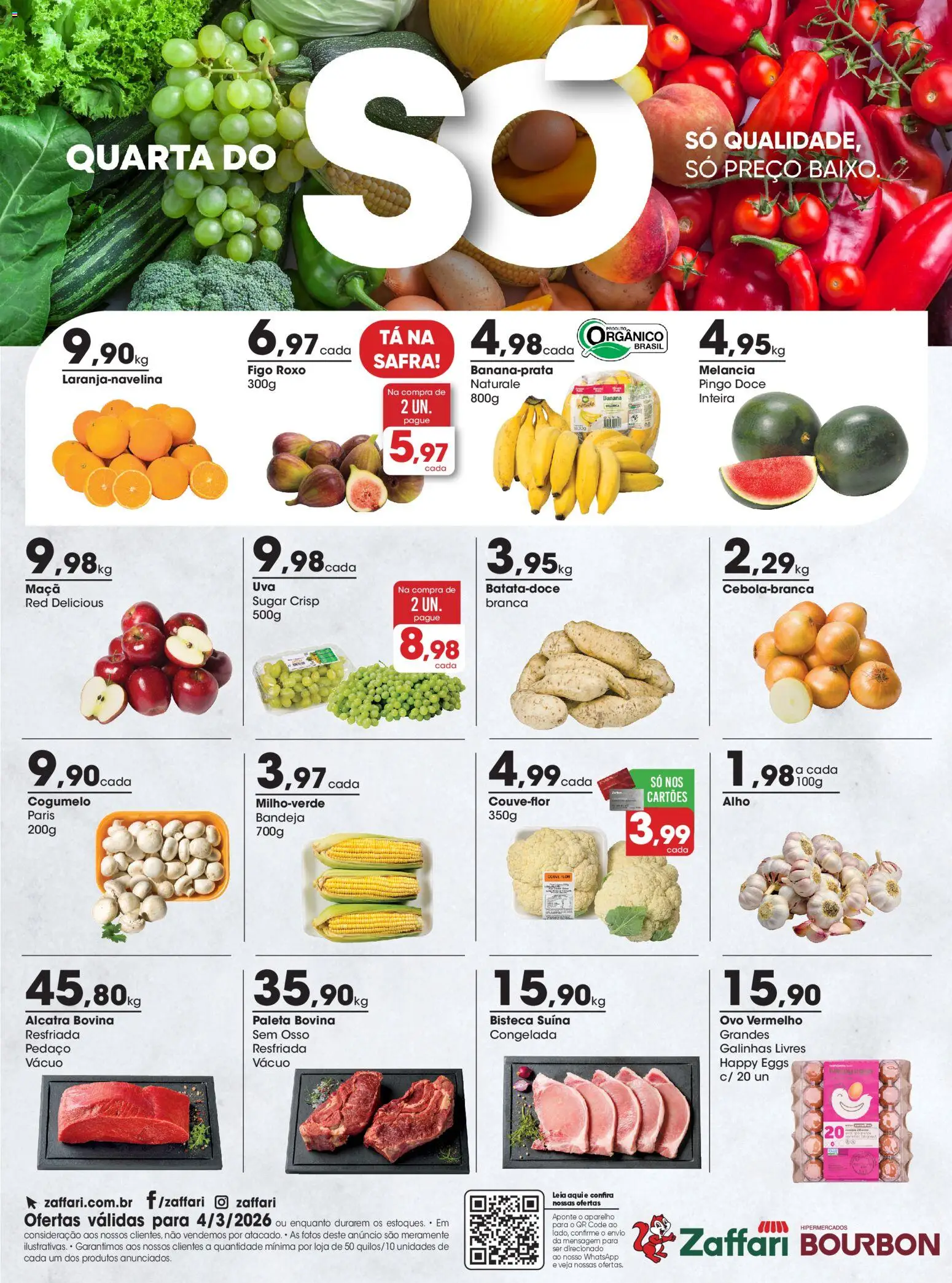 Zaffari Folheto - válido de 04.03.2026 | Página: 1 | Produtos: Melancia, Alcatra, Baixo, Couve