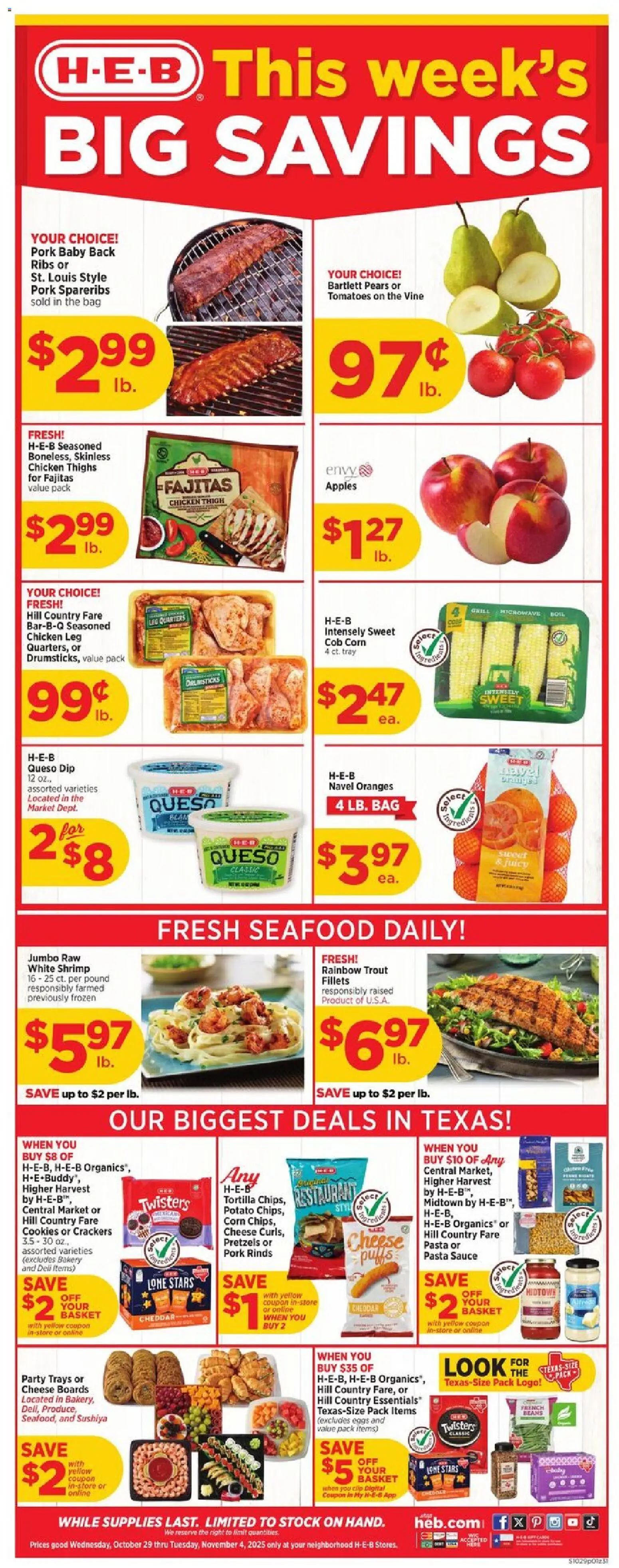 H-E-B Weekly Ad - valid from 29.10.2025 | Page: 1