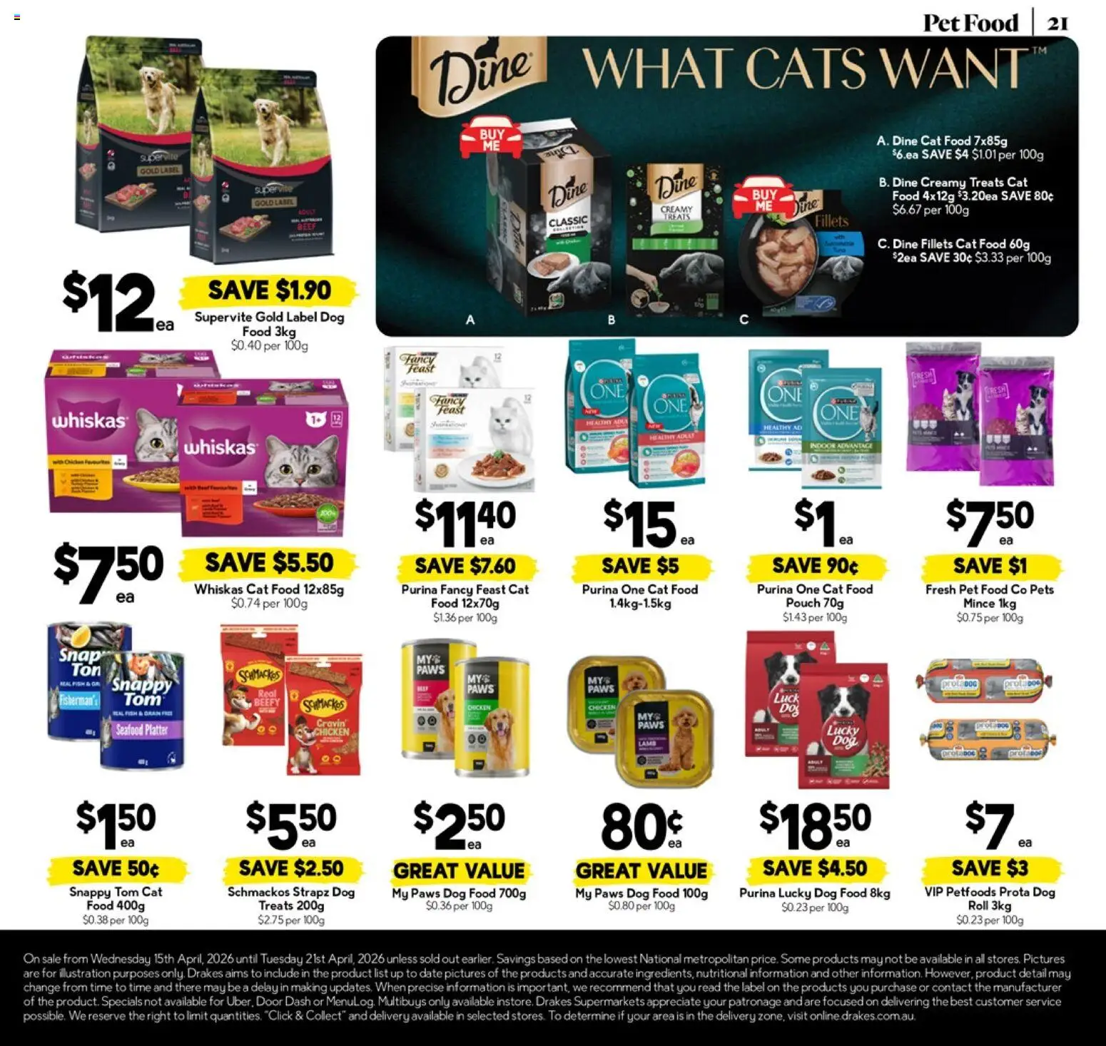 Drakes catalogue - valid from 15.04.2026 | Page: 21 | Products: Door, Beef, Dog food, Seafood