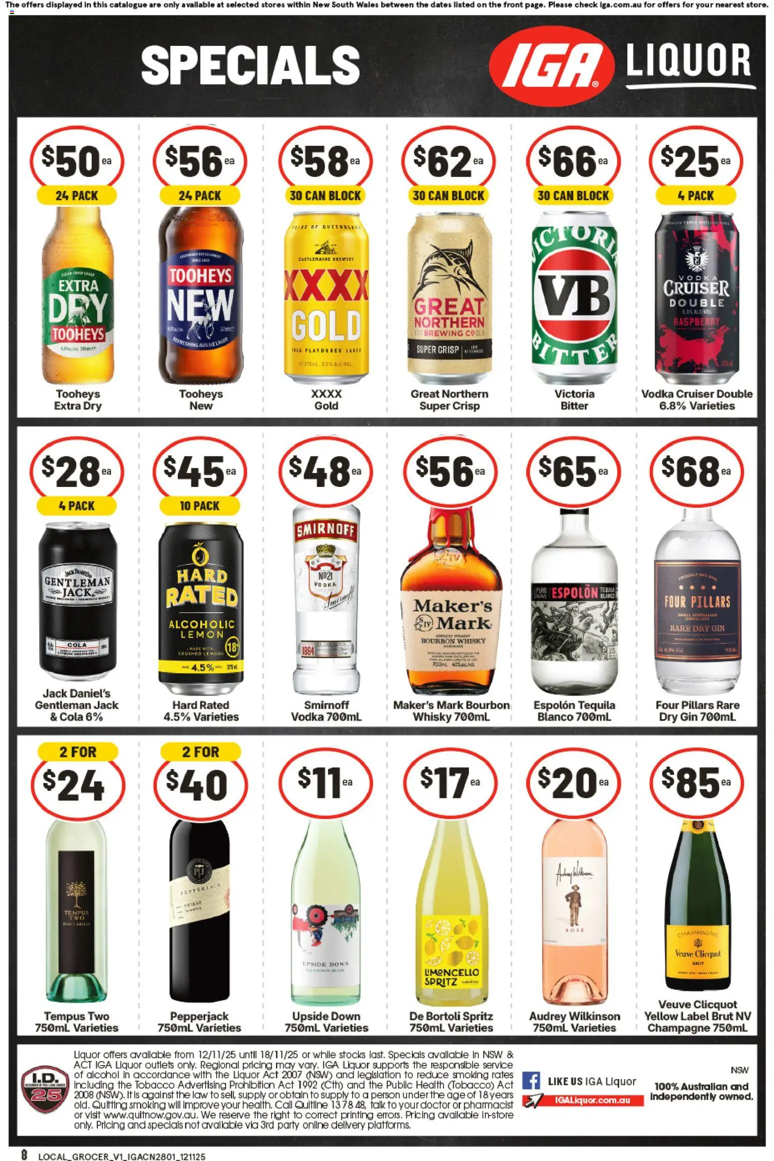 IGA catalogue - valid from 12.11.2025 | Page: 2 | Products: Bourbon, Gin, Lemon, Raspberry