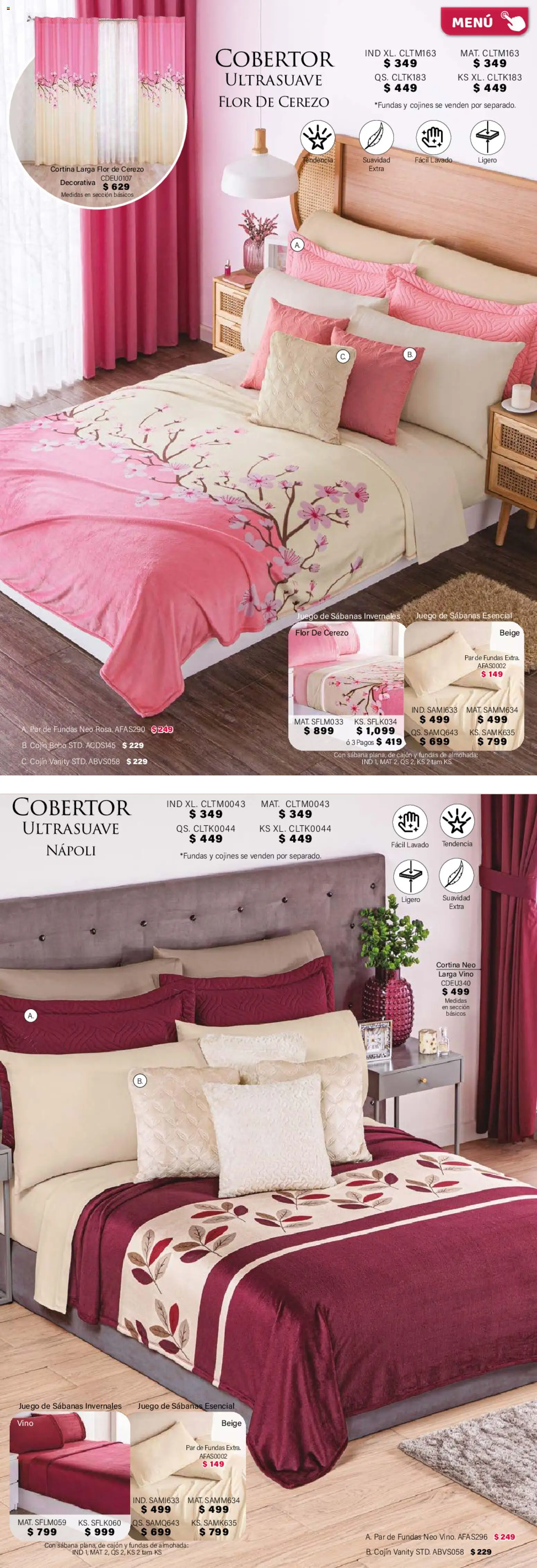 Nuevas ofertas de Colchas Concord válidas en toda la República Mexicana desde el 01.02.2026. ¡Encuentra las mejores ofertas en Colchas Concord catálogo! | Página: 183 | Productos: Cobertor, Juego, Almohada, Vino