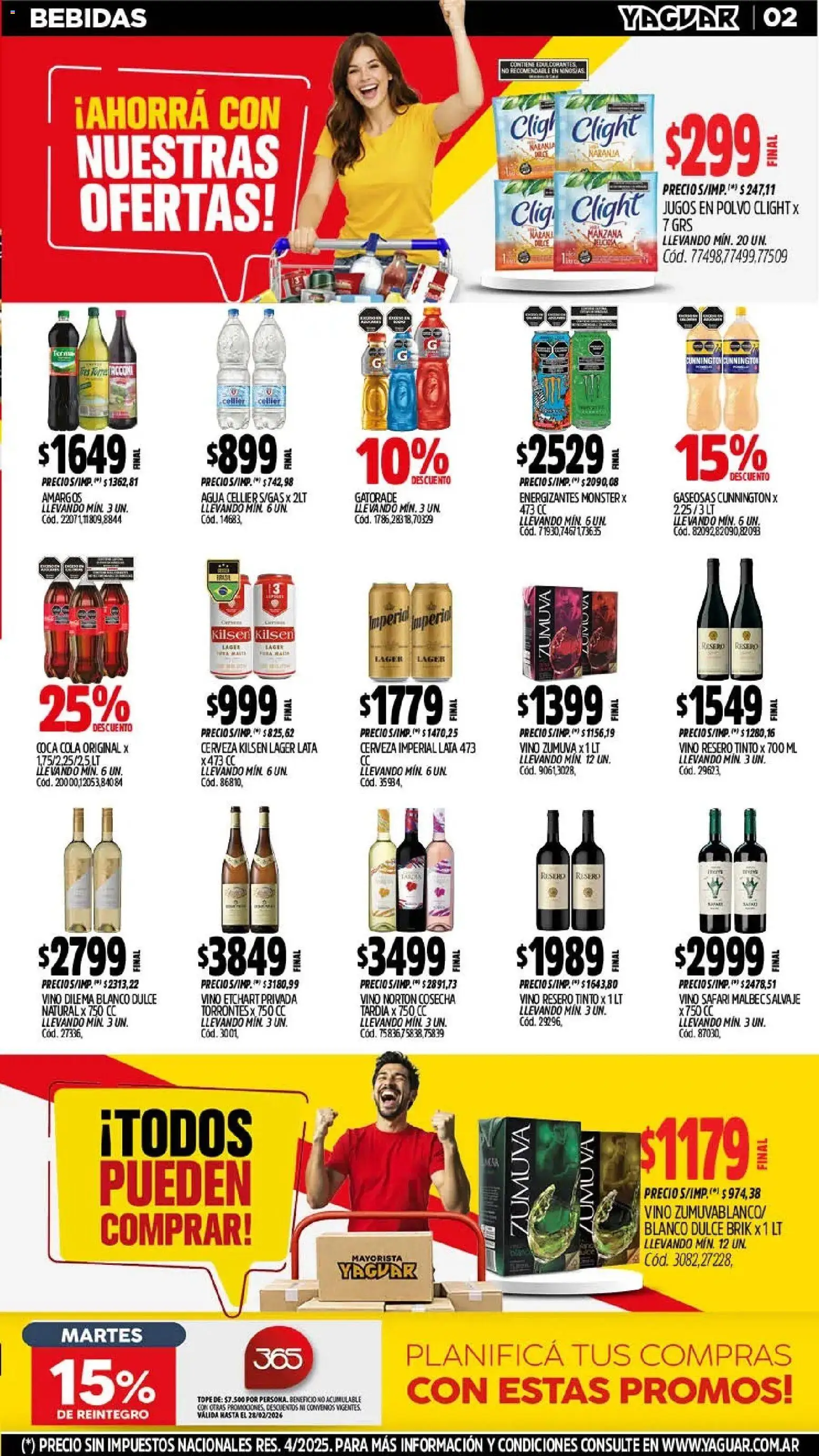 Yaguar - Oferta Semanal Córdoba │ válido desde el 23.02.2026 | Página: 2 | Productos: Manzana, Agua, Vino, Cerveza
