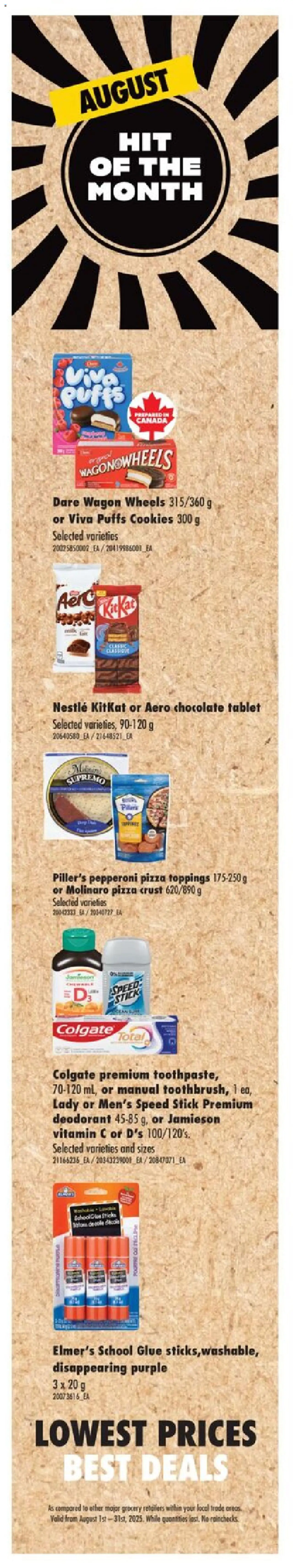 Real Canadian Superstore flyer valid from 14.08.2025 | Page: 6 | Products: Tablet, Deodorant, Chocolate, Pizza