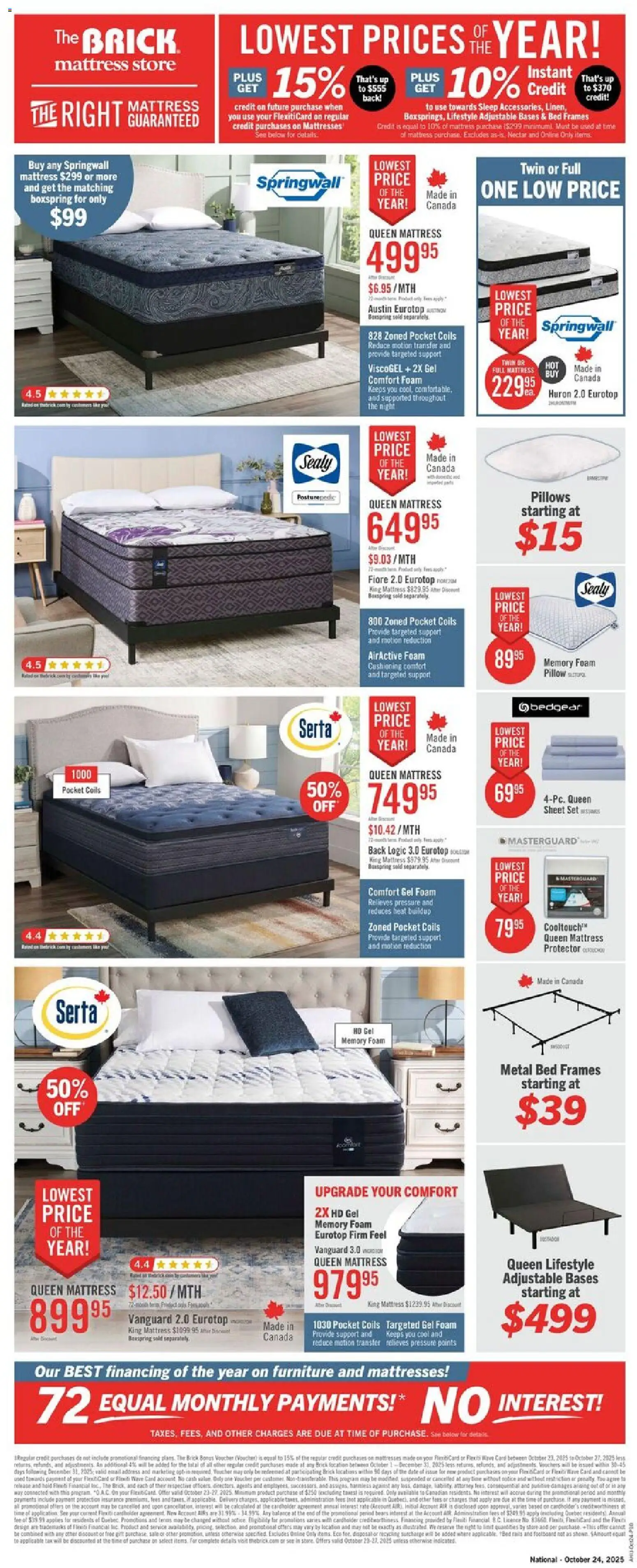 The Brick flyer valid from 23.10.2025 | Page: 12 | Products: Bed, Mattress, Pillow, Oil