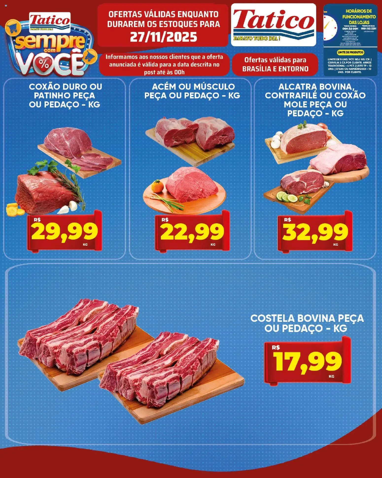 Tatico Folheto - válido de 27.11.2025 | Página: 14 | Produtos: Acém, Alcatra, Leite, Arroz