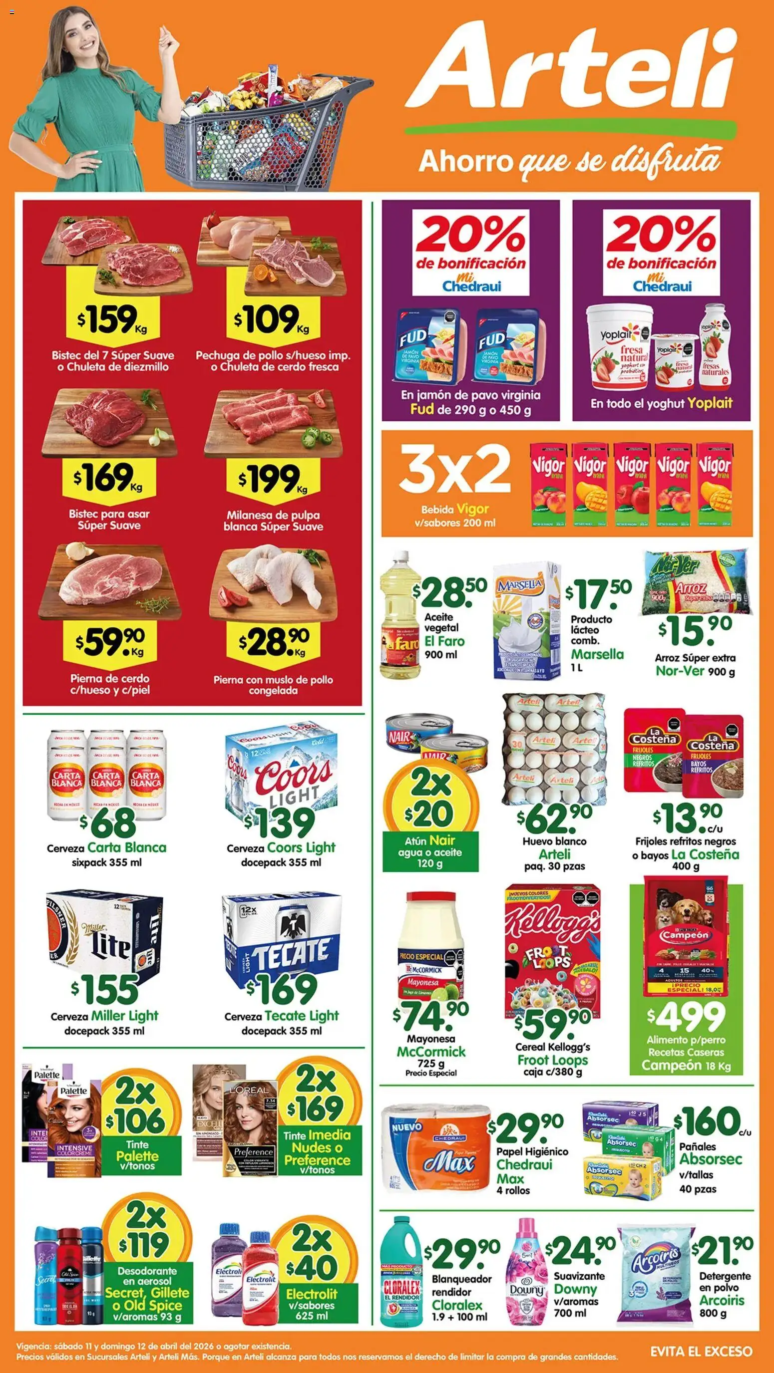 Nuevas ofertas de Arteli válidas en toda la República Mexicana desde el 11.04.2026. ¡Encuentra las mejores ofertas en Arteli folleto! | Página: 1 | Productos: Milanesa, Cerveza, Suavizante, Polvo