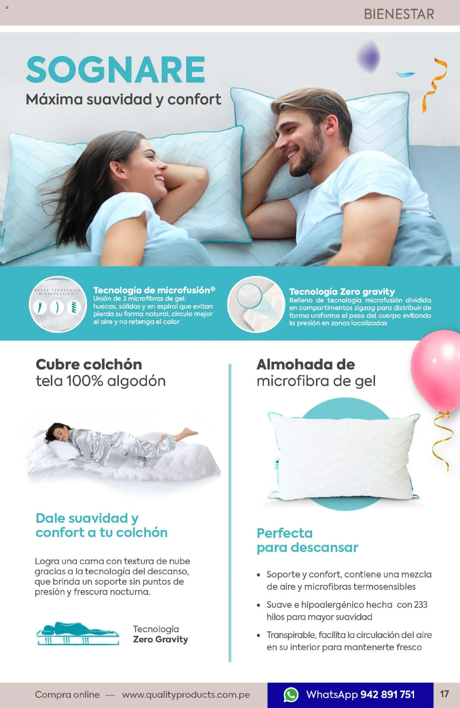Catálogo Quality Products válido desde 01.10.2025 | Página: 17 | Productos: Cama, Colchón, Almohada, Peso